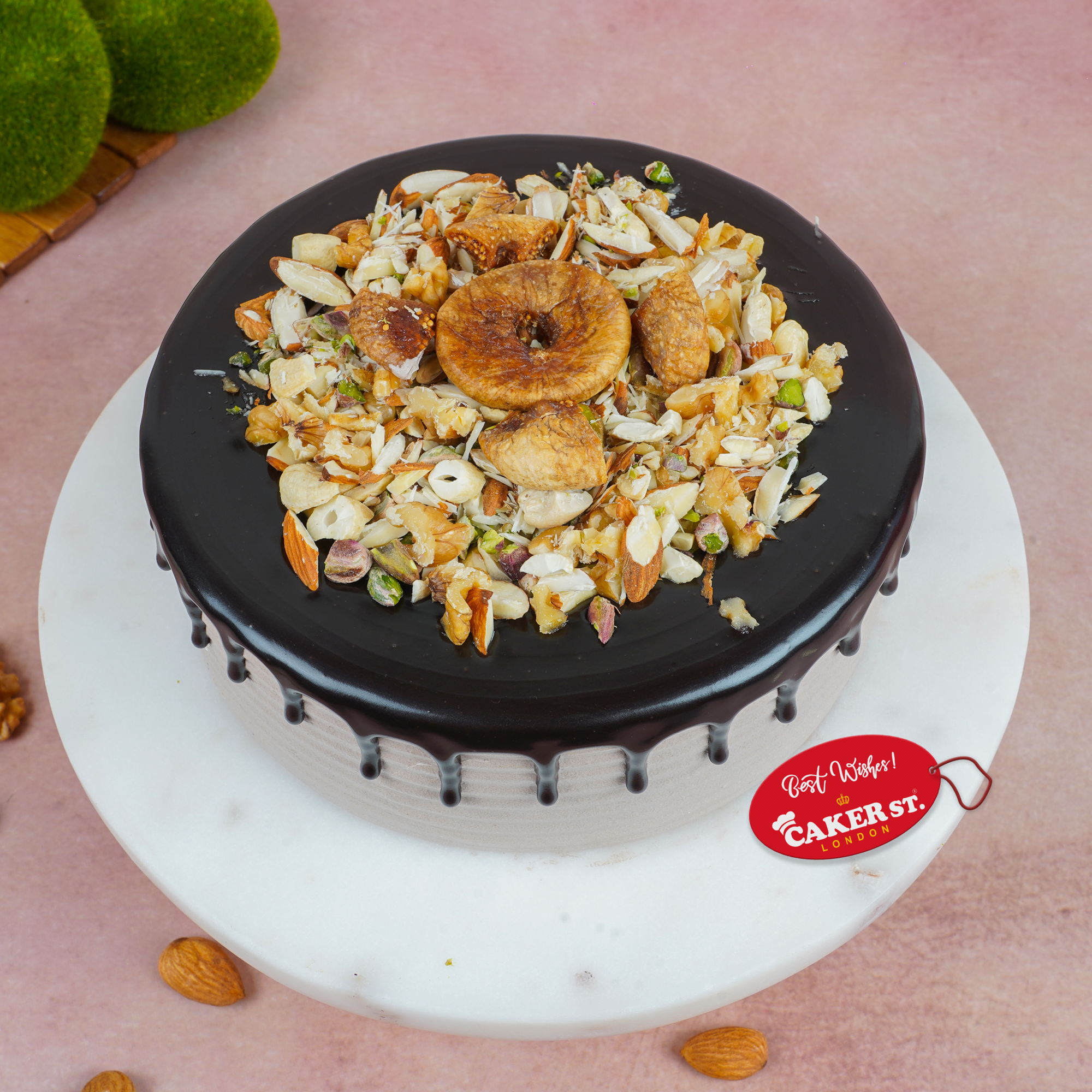 Nutty Chocolate Drip Birthday Cake for Men