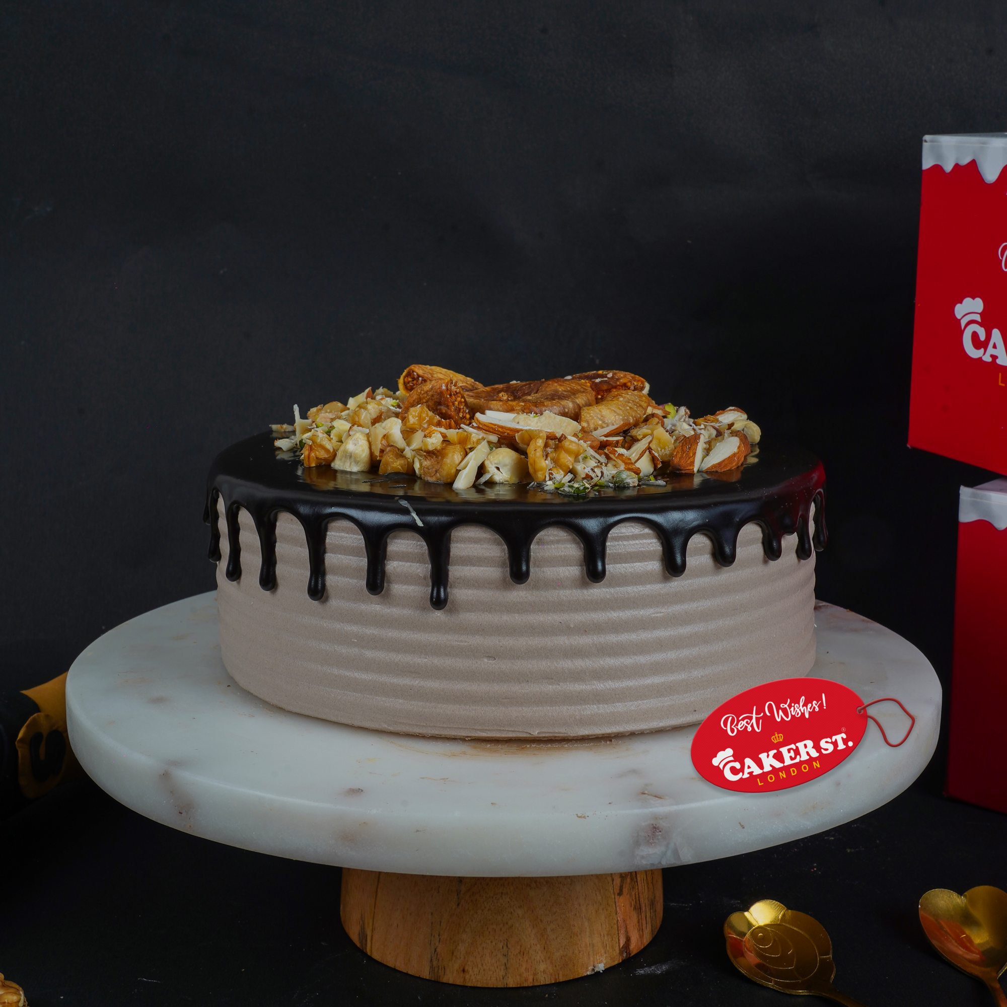 Nutty Chocolate Drip Birthday Cake for Men