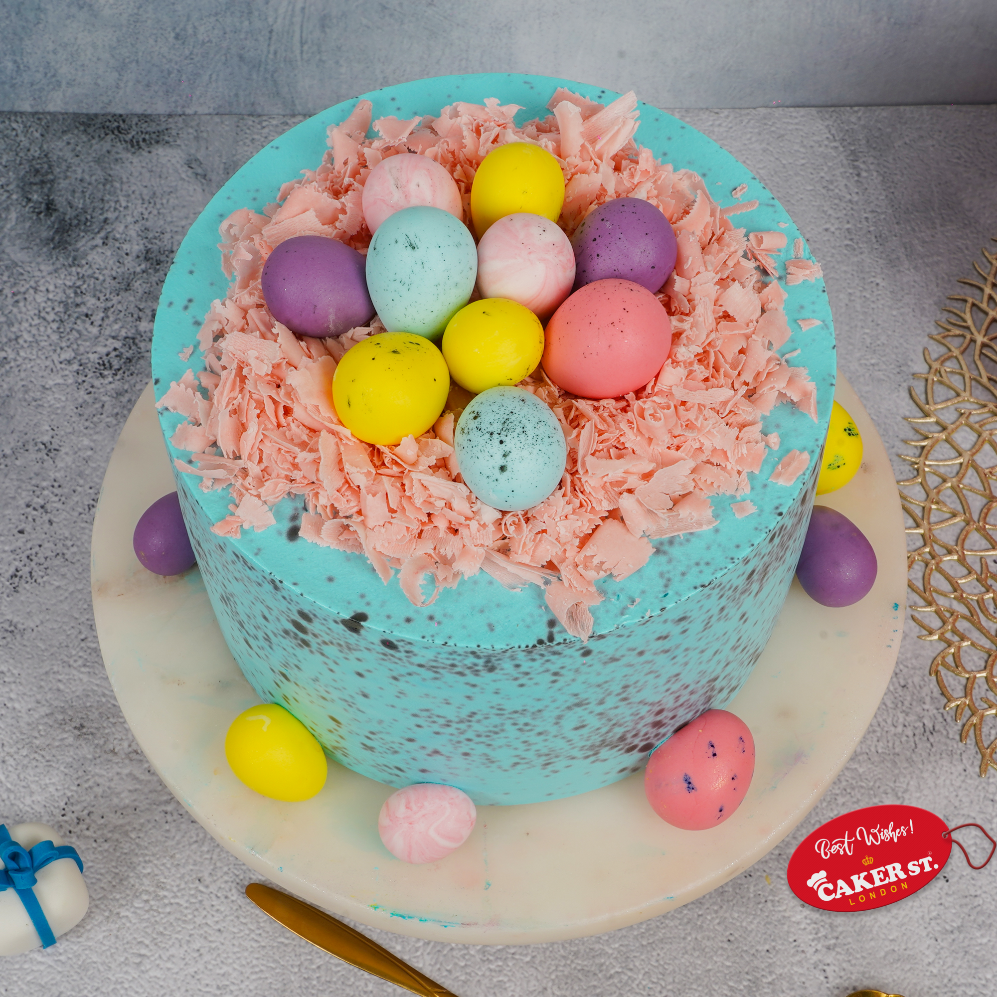 Happy Easter Egg Speckle Cake