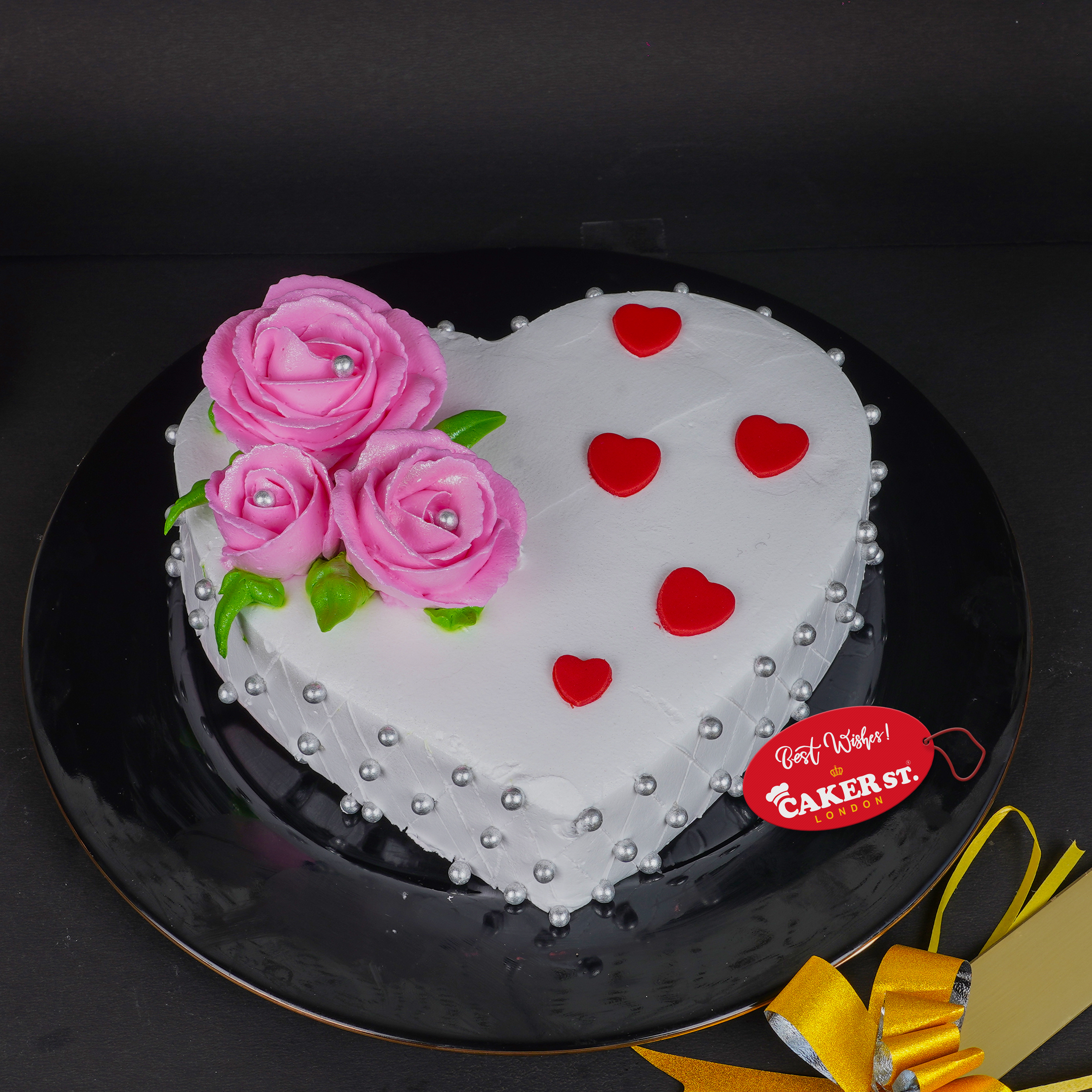 Heart Shaped Floral Celebration Cake