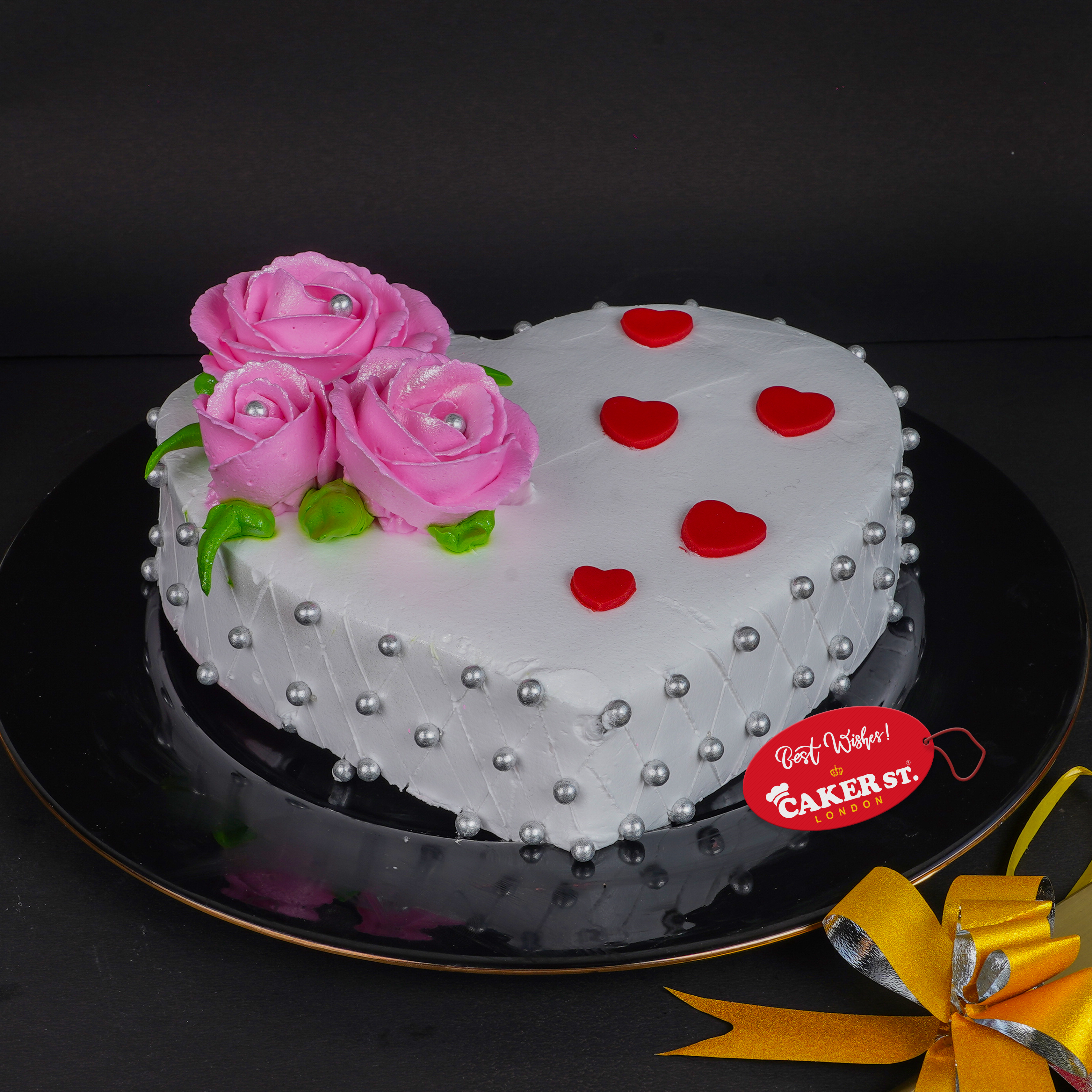Heart Shaped Floral Celebration Cake