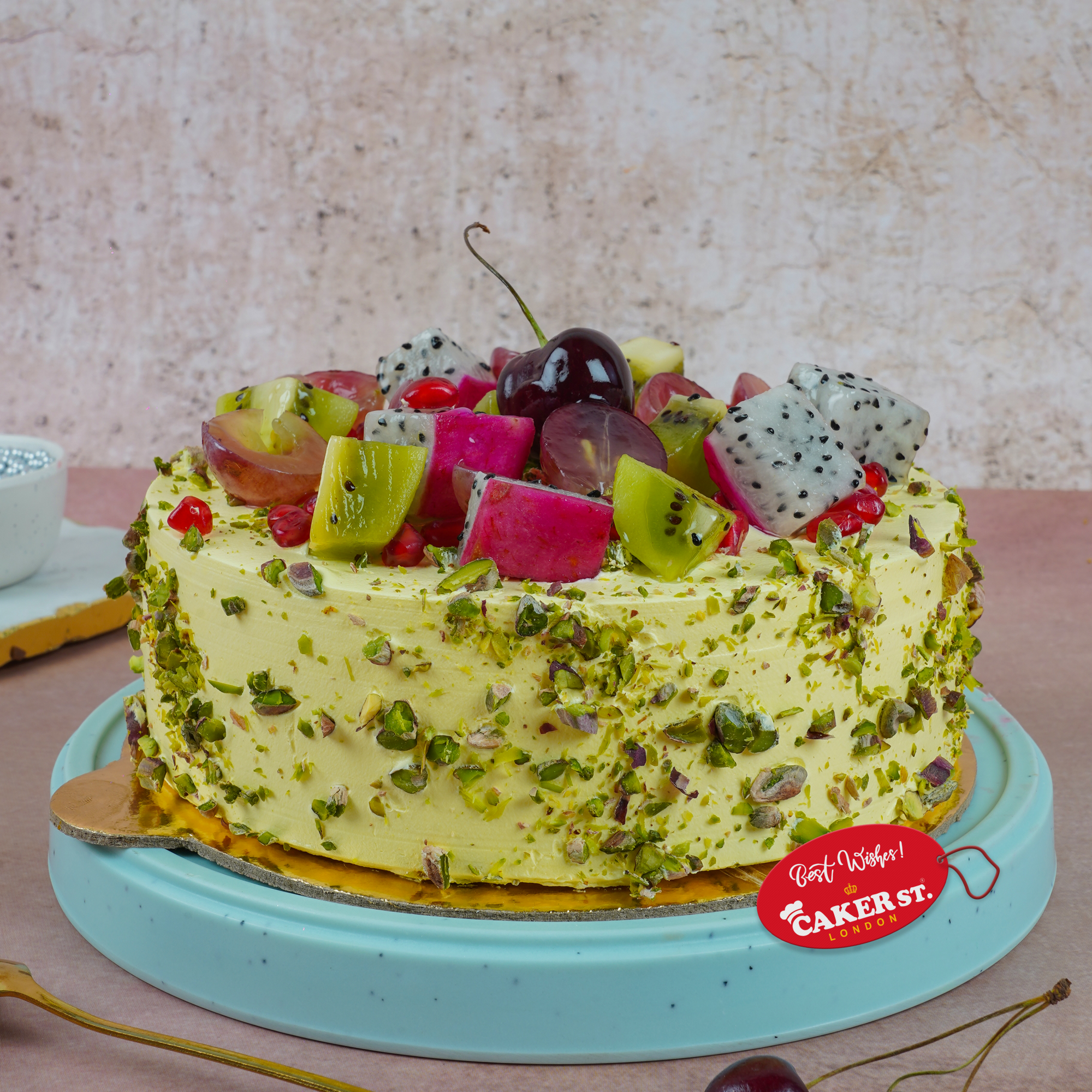 Exotic Fresh Fruits Celebration Cake