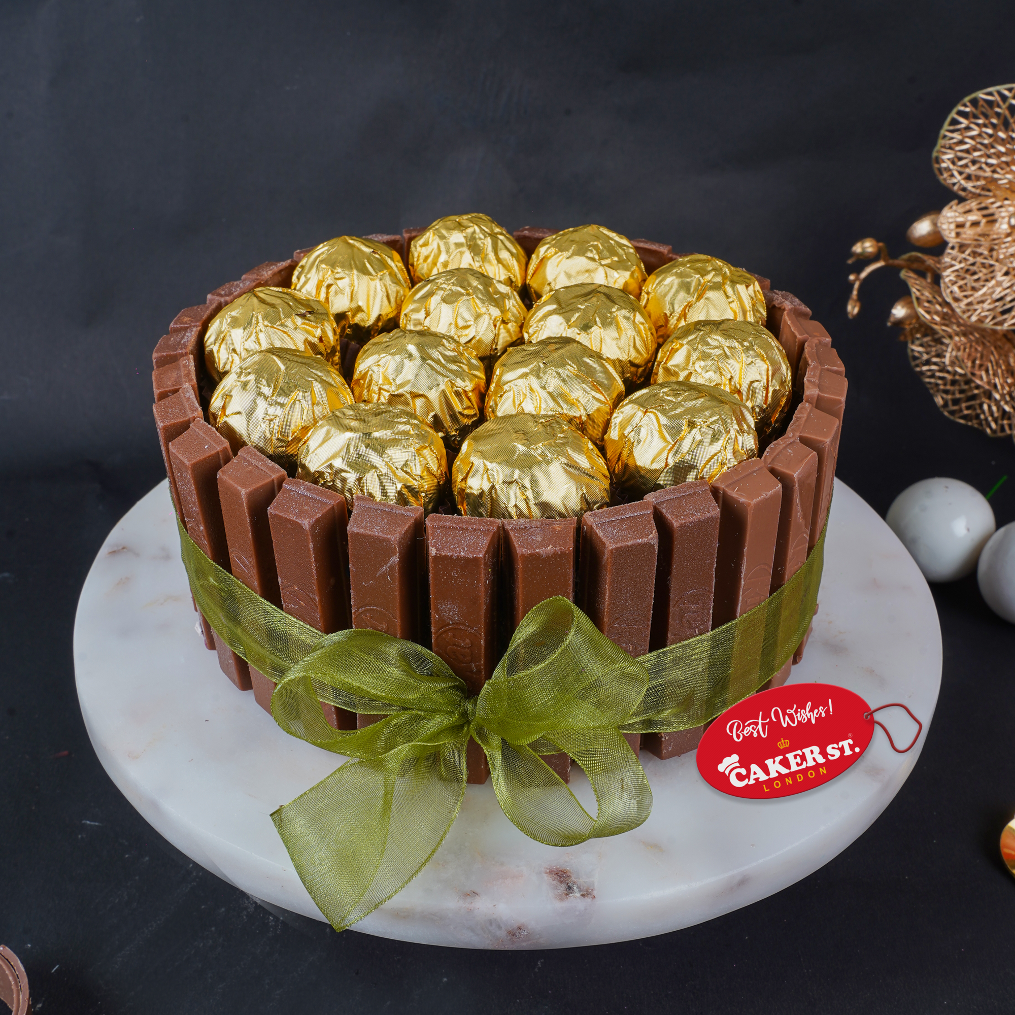 Chocolate Birthday Cake with Kit Kat & Gold Chocolates