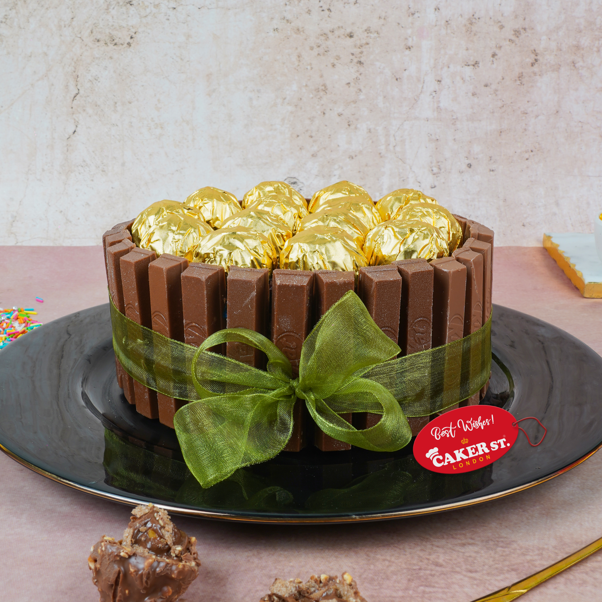 Chocolate Birthday Cake with Kit Kat & Gold Chocolates