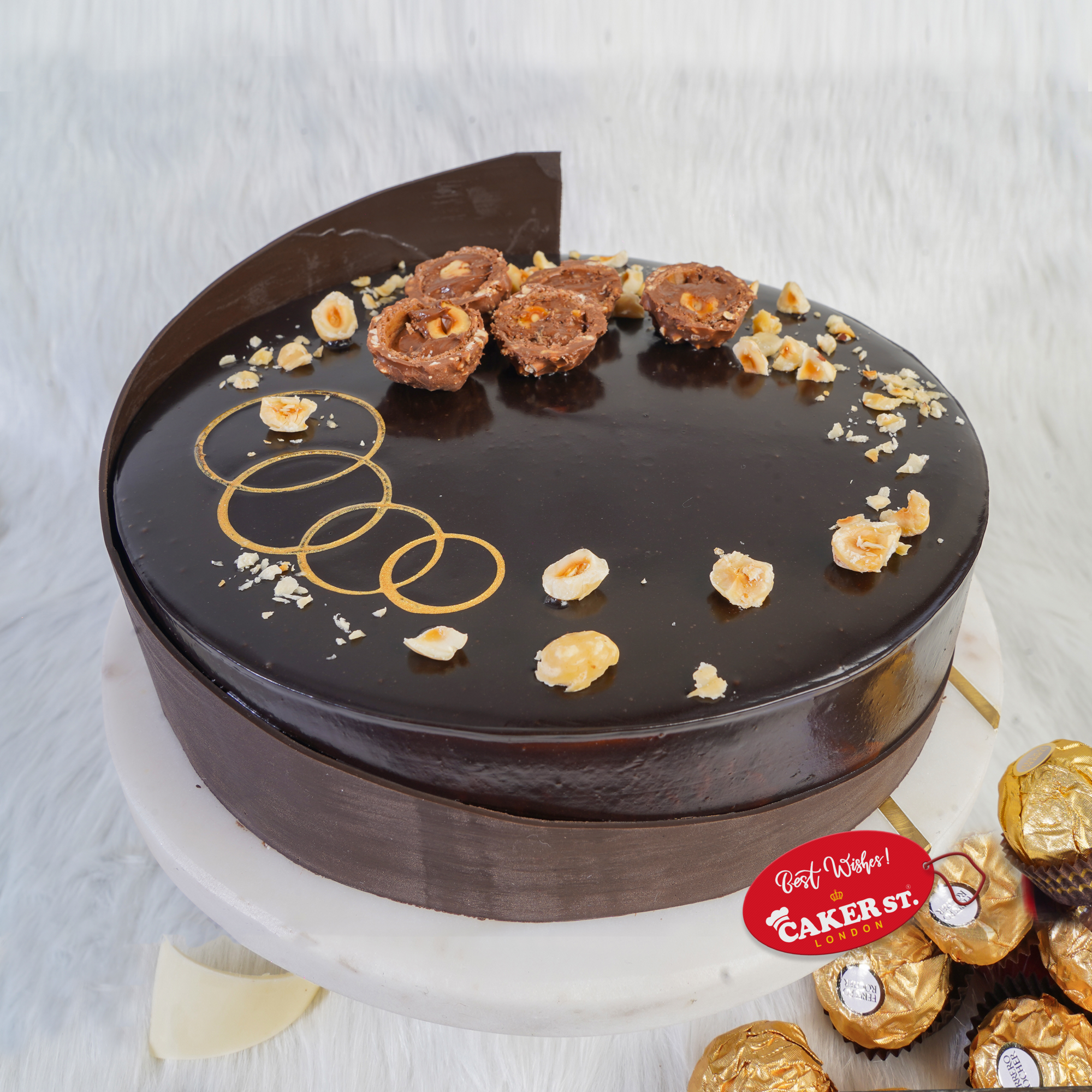 Elegant Chocolate Hazelnut Birthday Cake