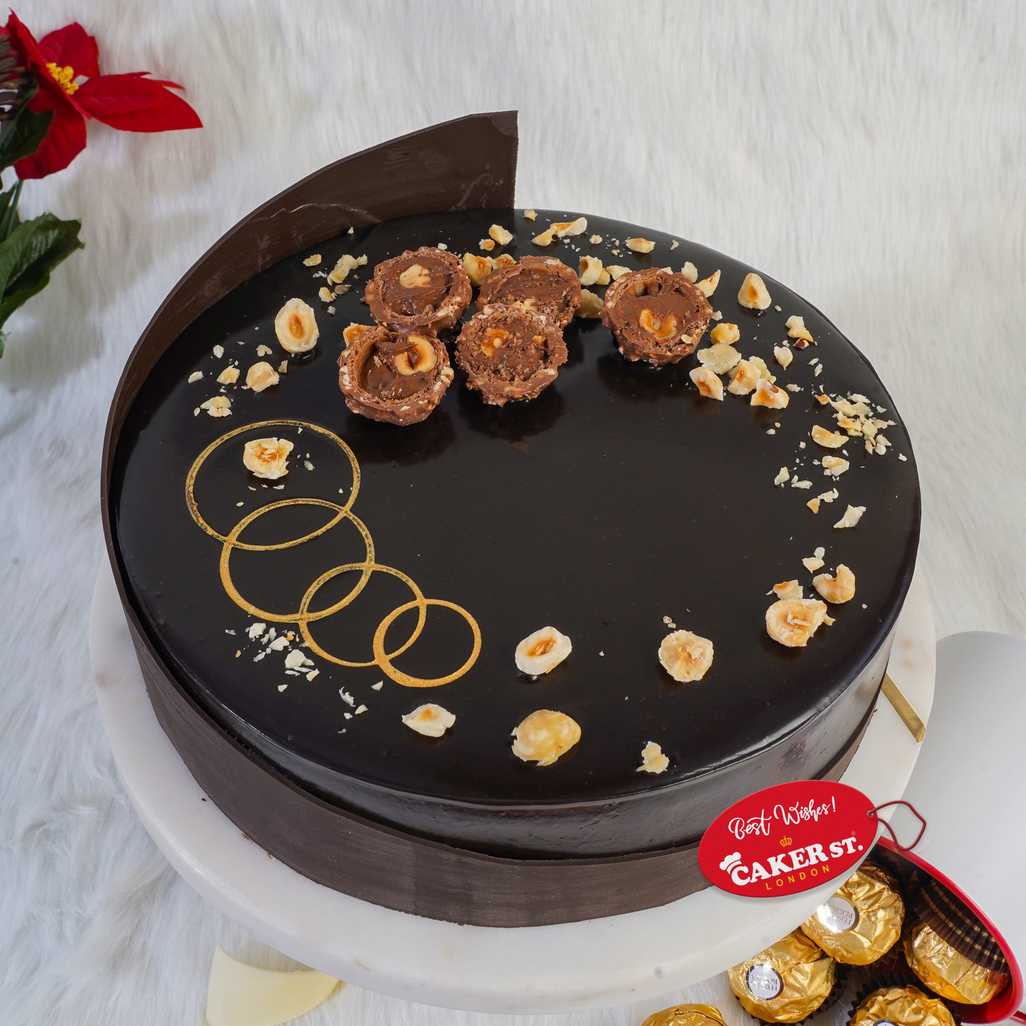 Elegant Chocolate Hazelnut Birthday Cake