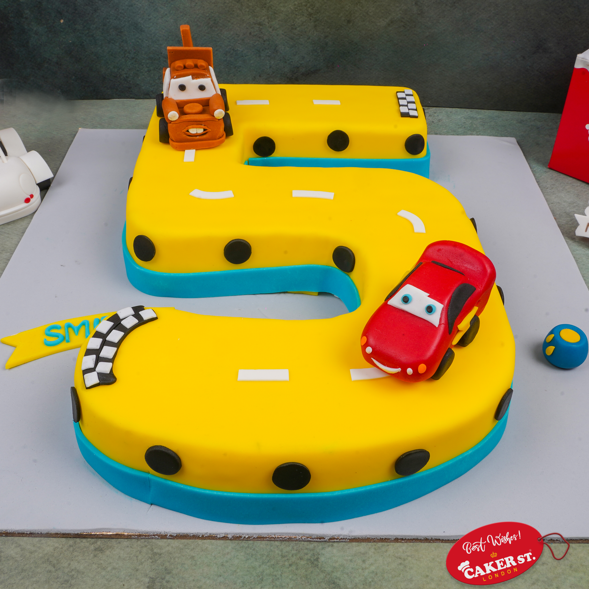Kids Cars Number Birthday Cake