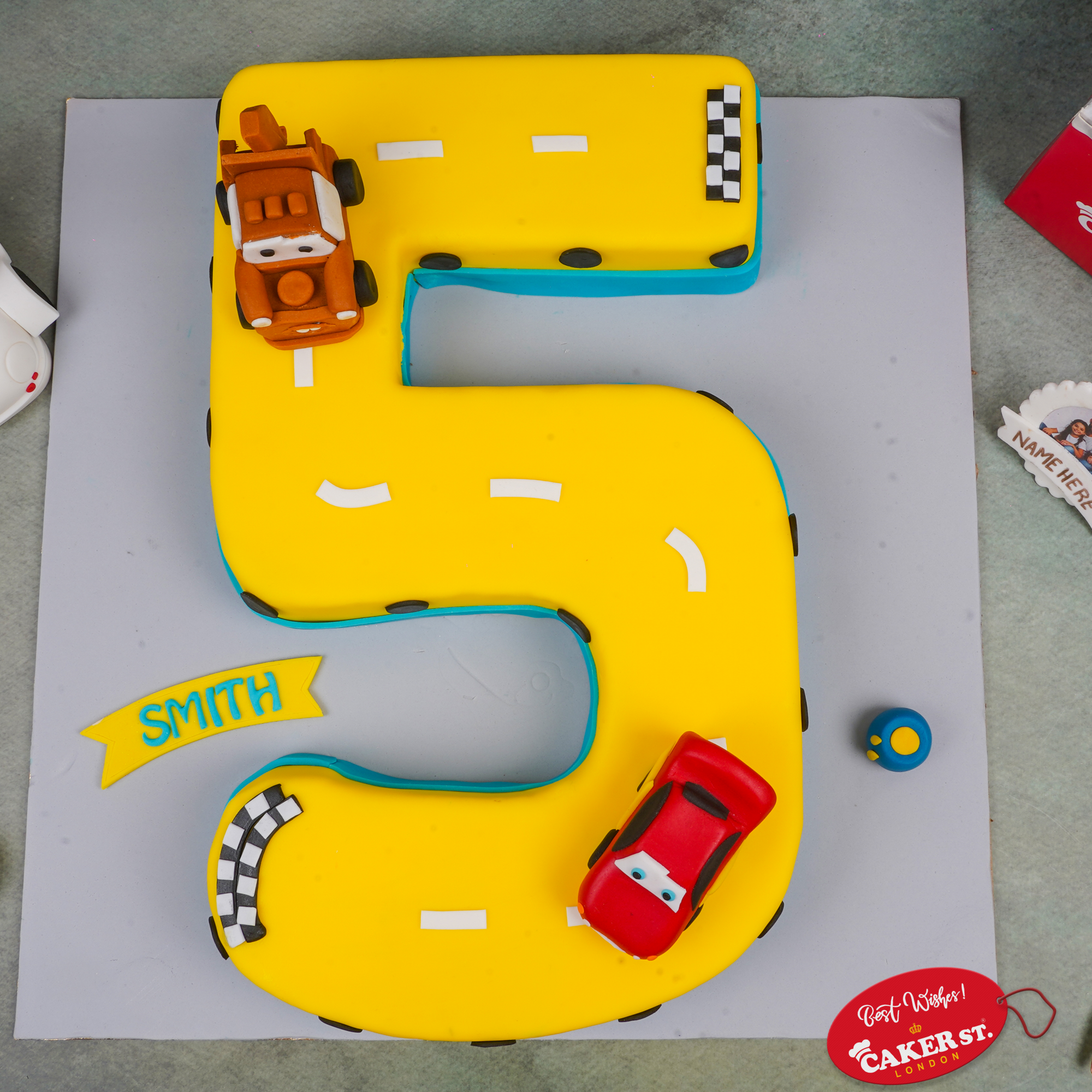 Kids Cars Number Birthday Cake