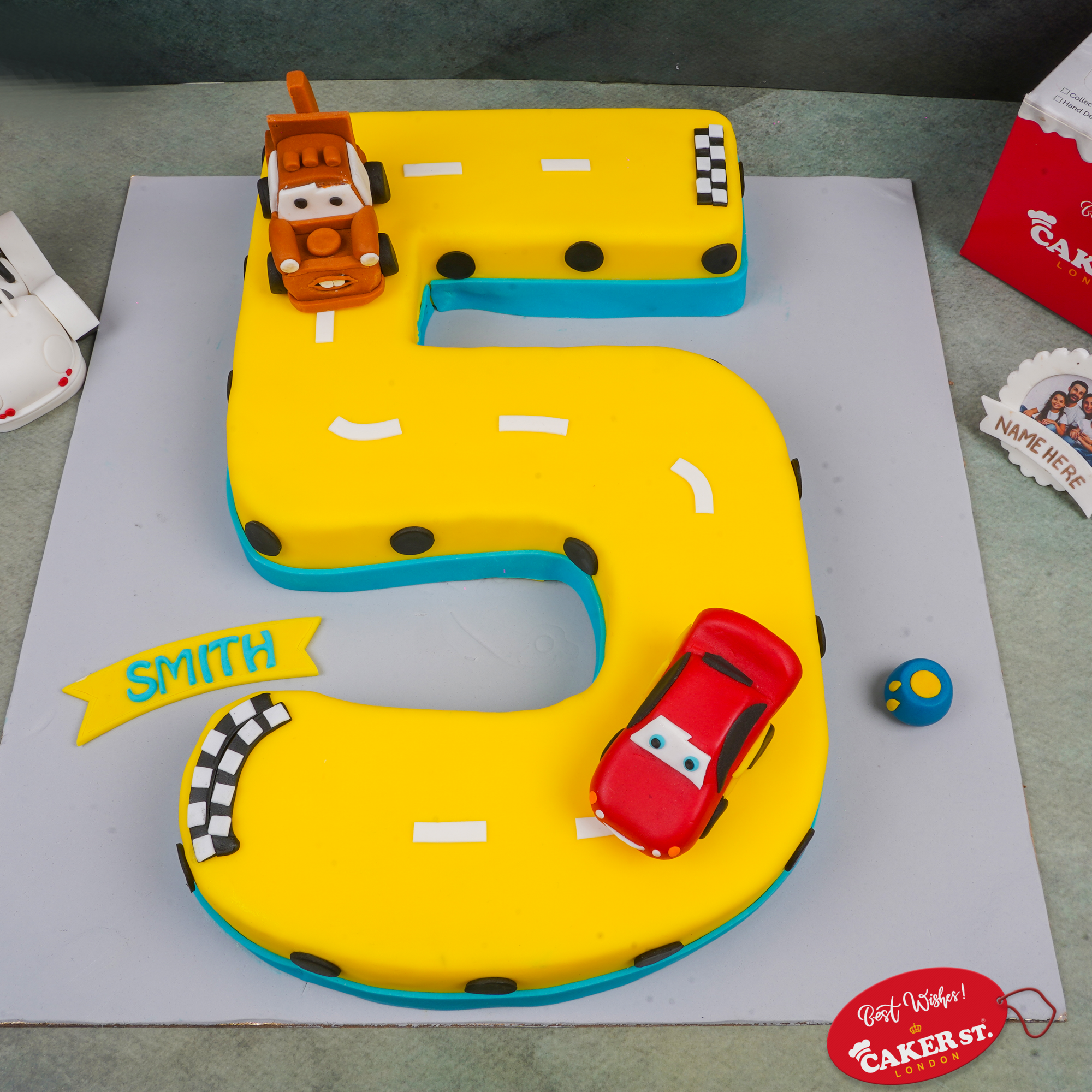 Kids Cars Number Birthday Cake
