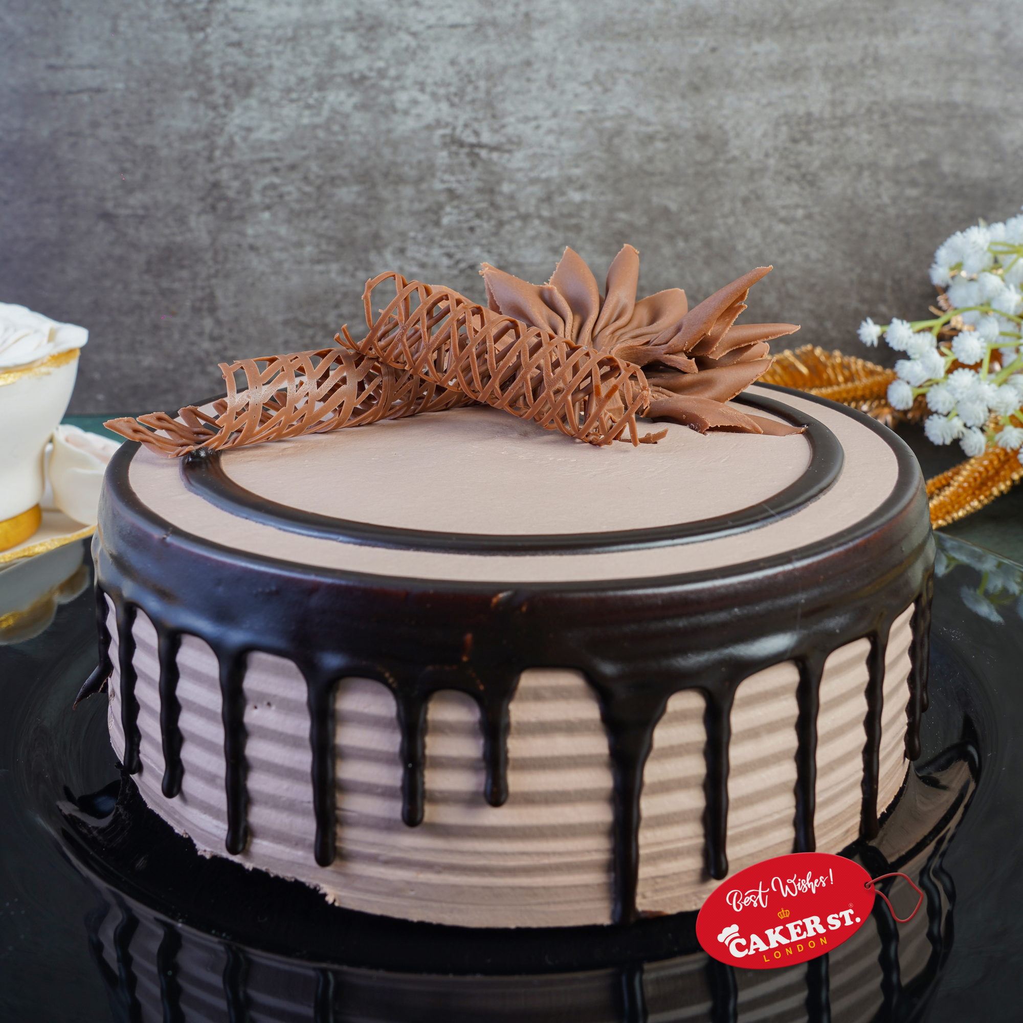 Elegant Chocolate Drip Birthday Cake