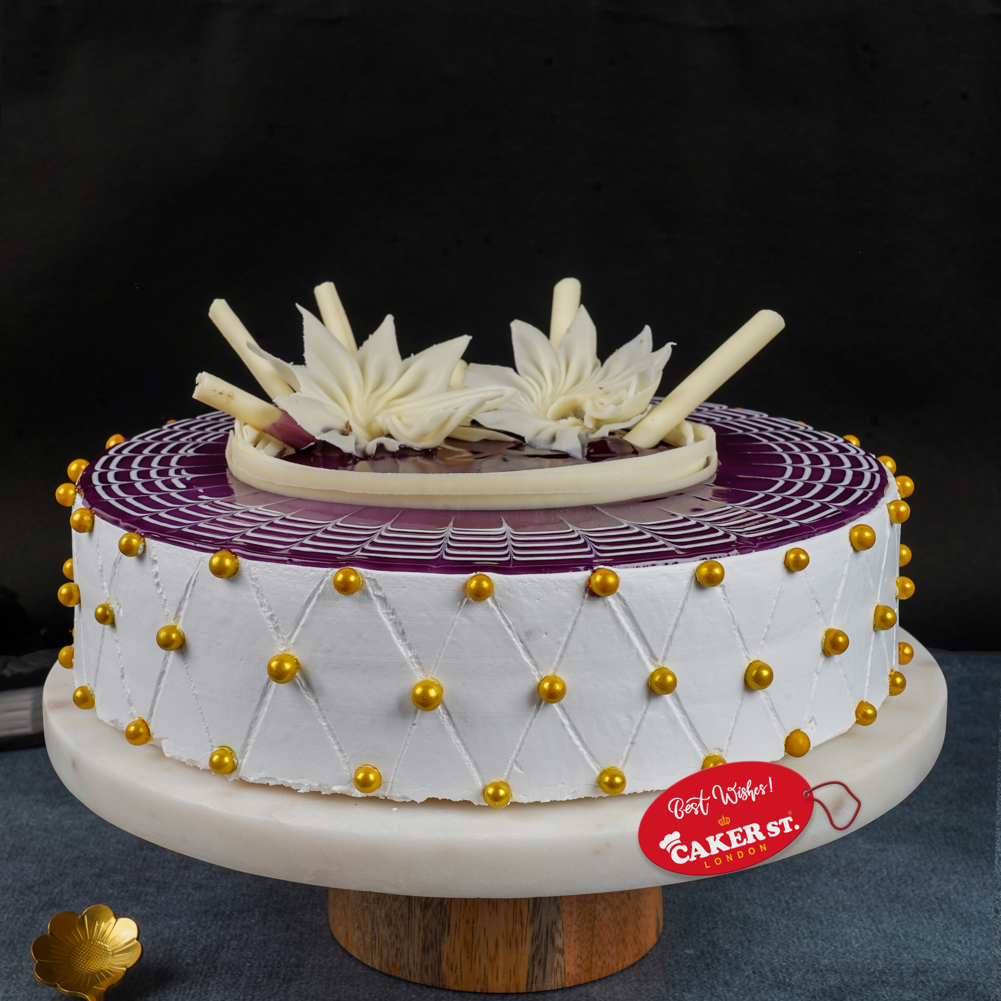 Elegant Floral Birthday Cake for Her