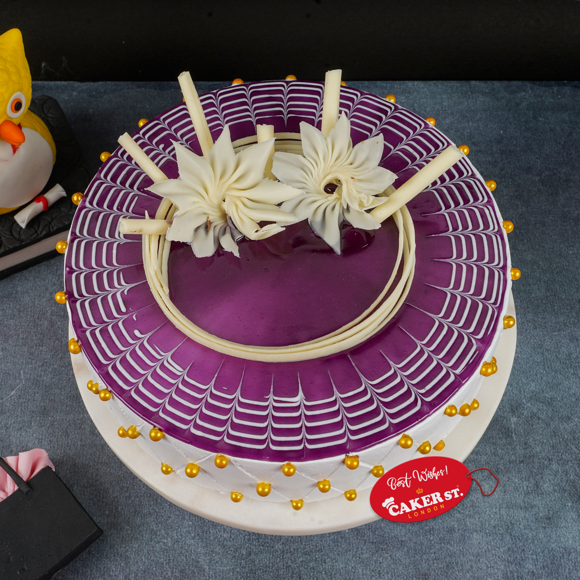 Elegant Floral Birthday Cake for Her