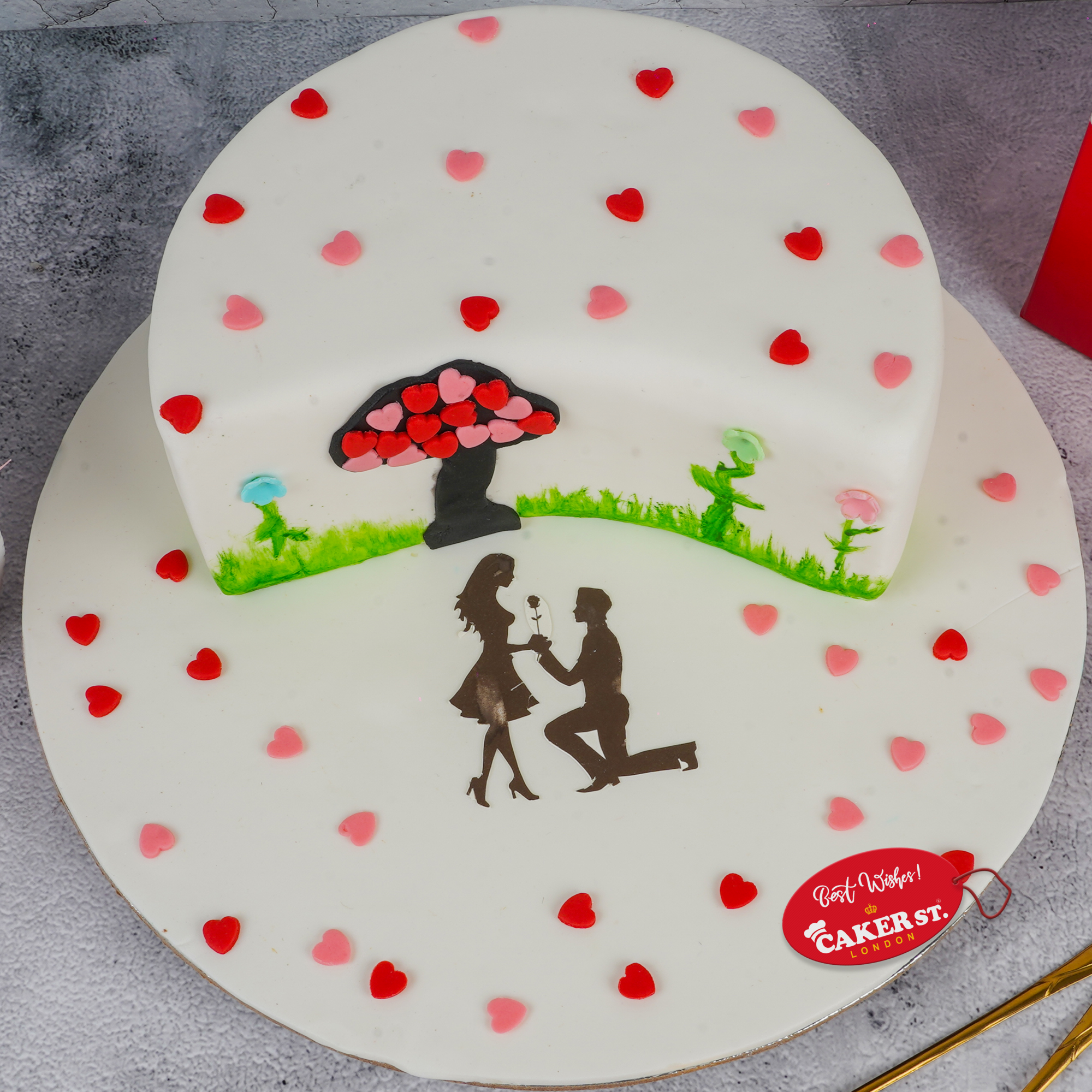 Happy Engagement Proposal Cake