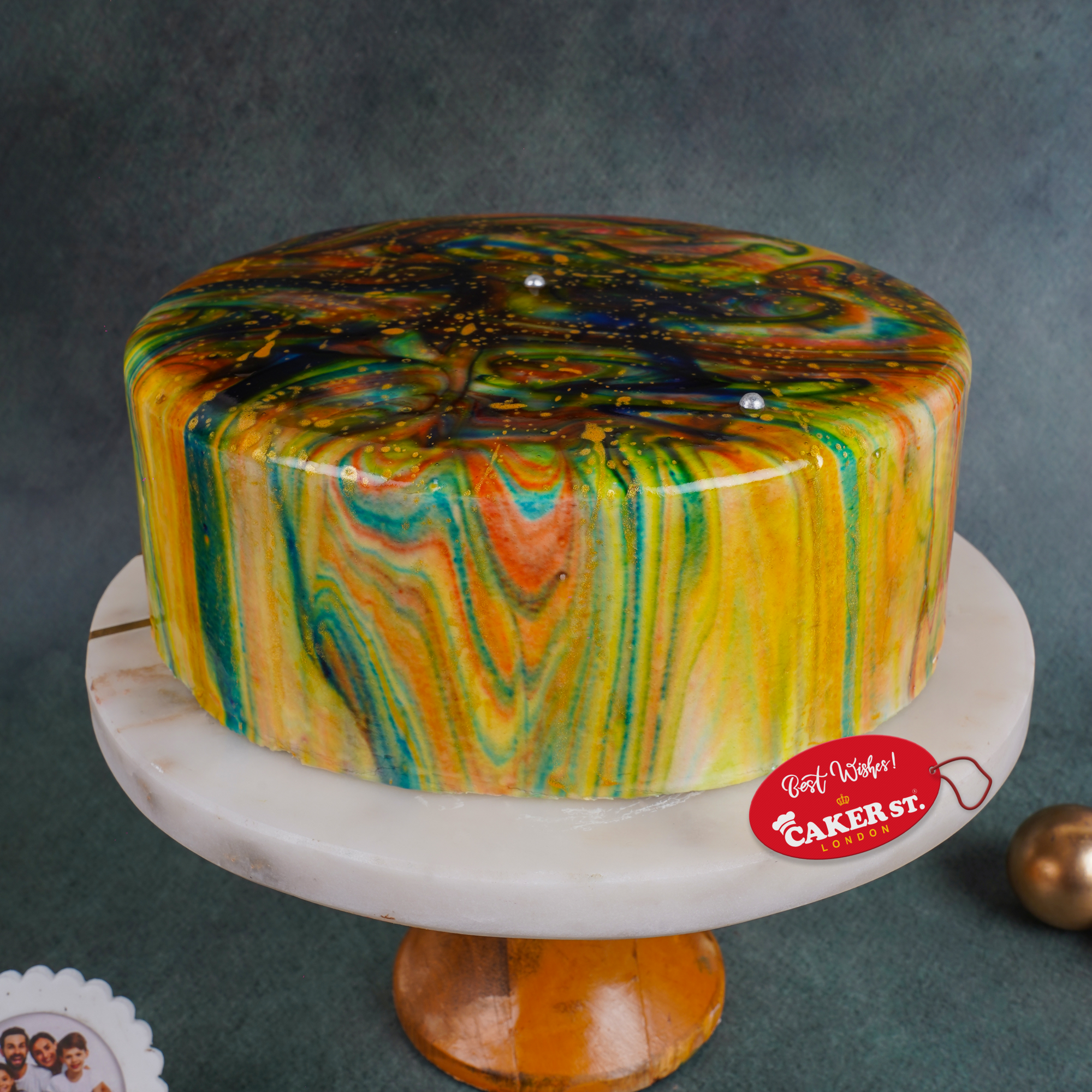 Abstract Swirl Birthday Cake