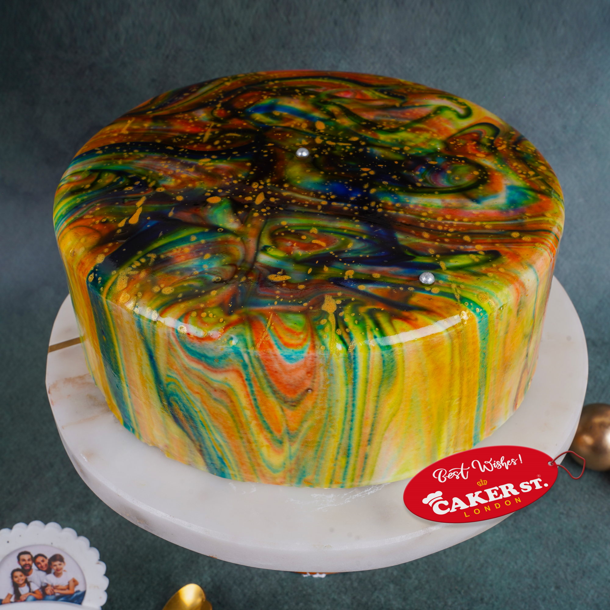 Abstract Swirl Birthday Cake
