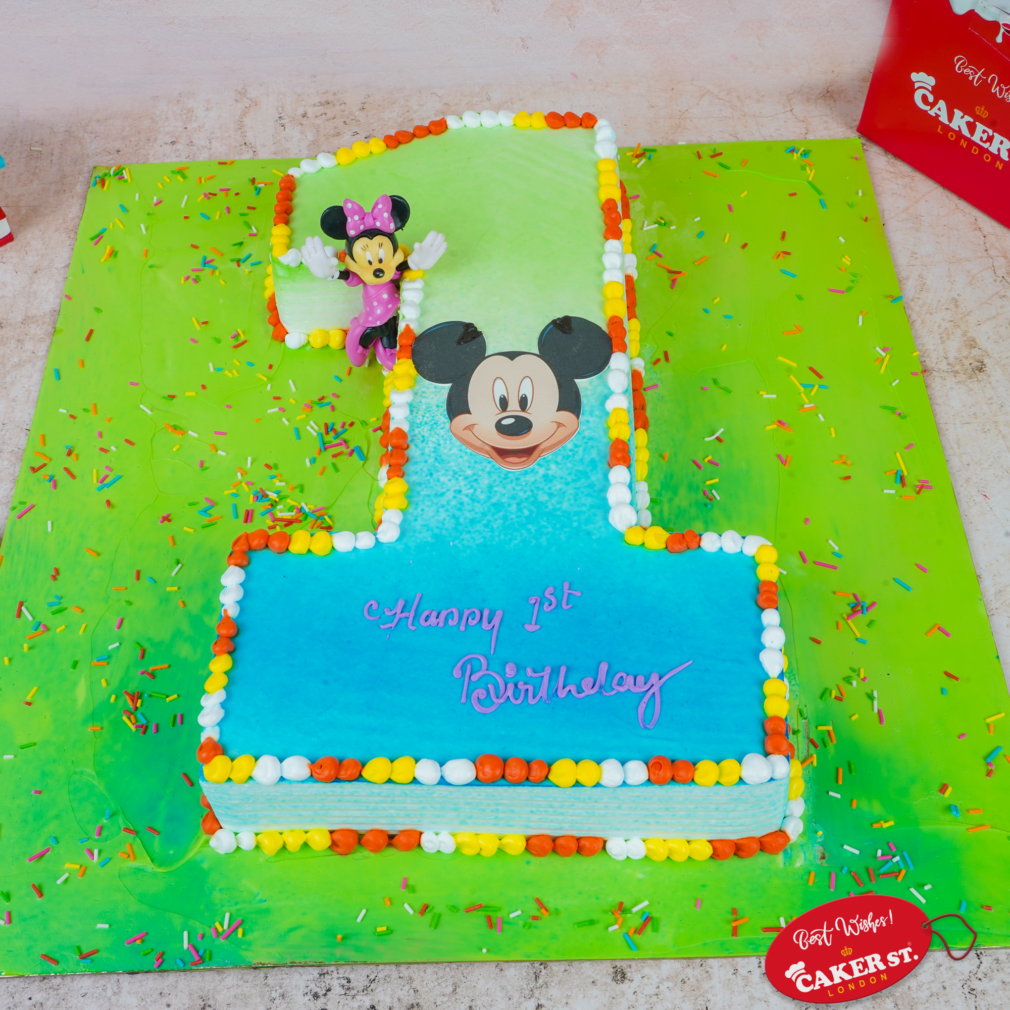 Mickey Mouse & Minnie Mouse 1st Birthday Cake