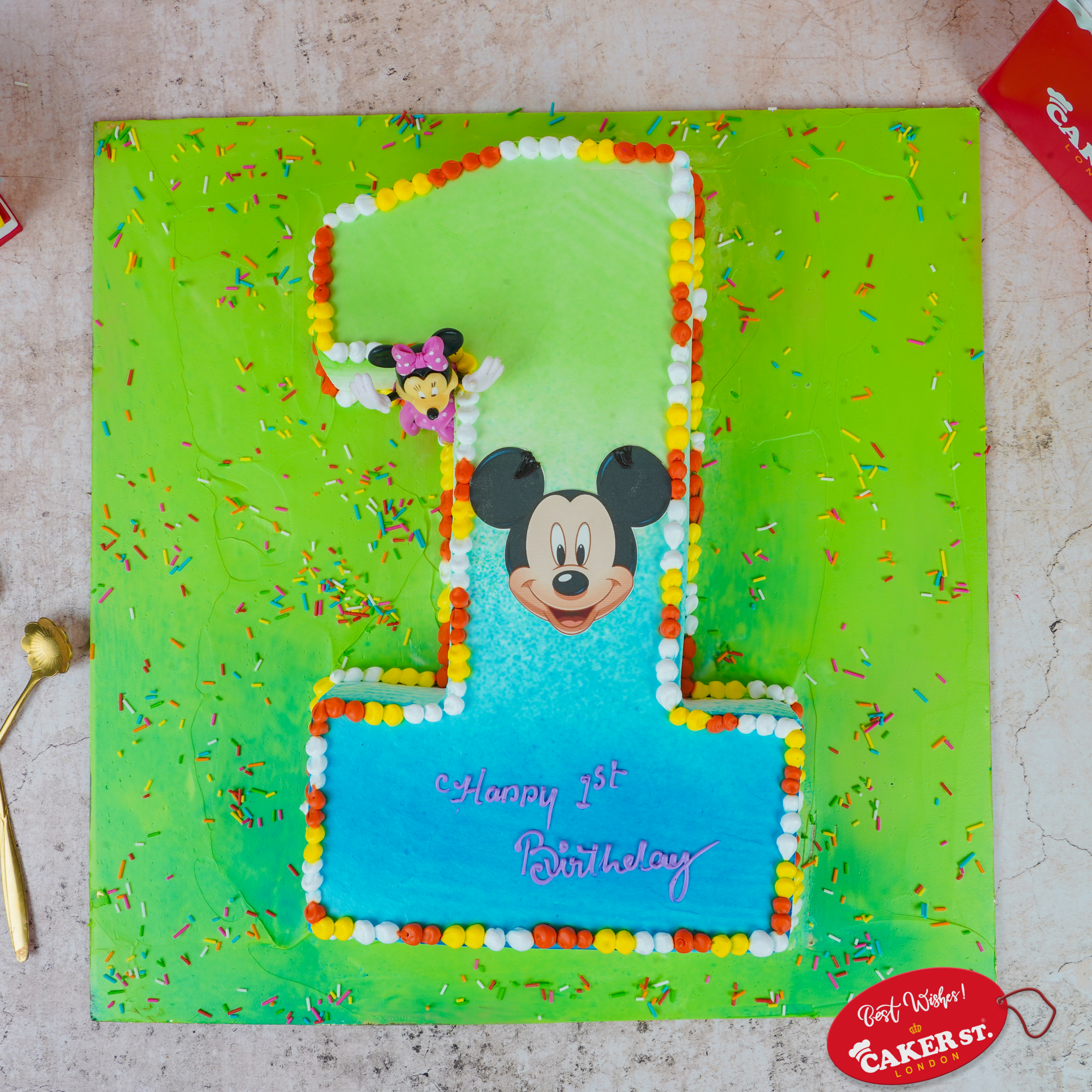 Mickey Mouse & Minnie Mouse 1st Birthday Cake