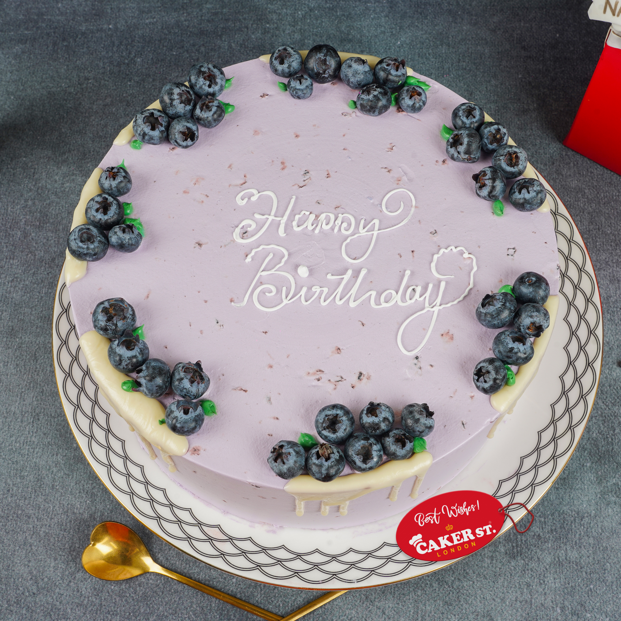 Blueberry Drip Birthday Cake