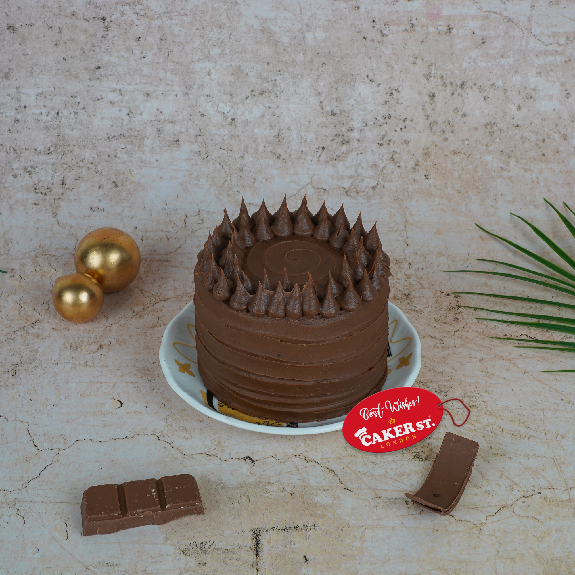 Elegant Chocolate Birthday Cake with Gold Accents