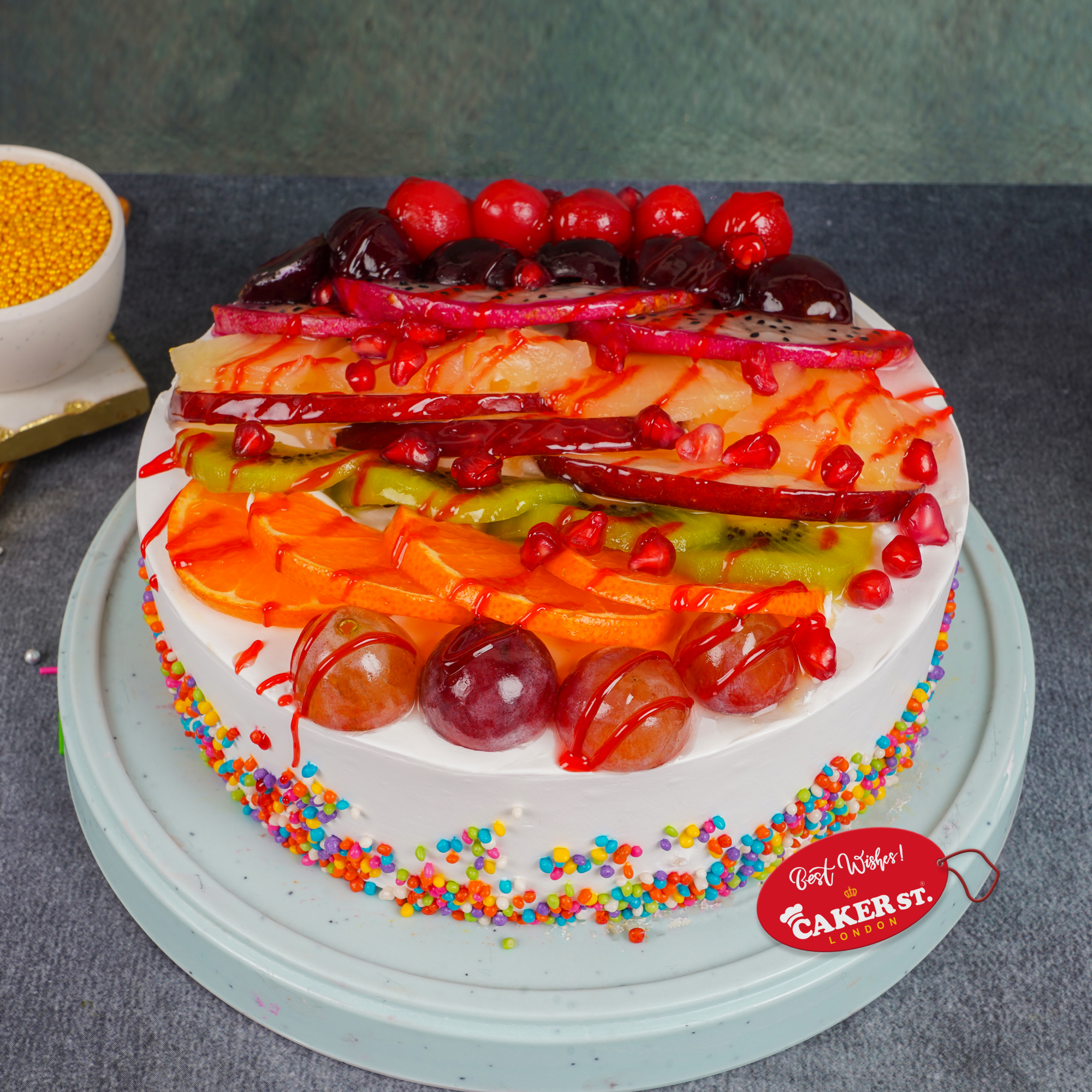 Fresh Fruits Birthday Cake