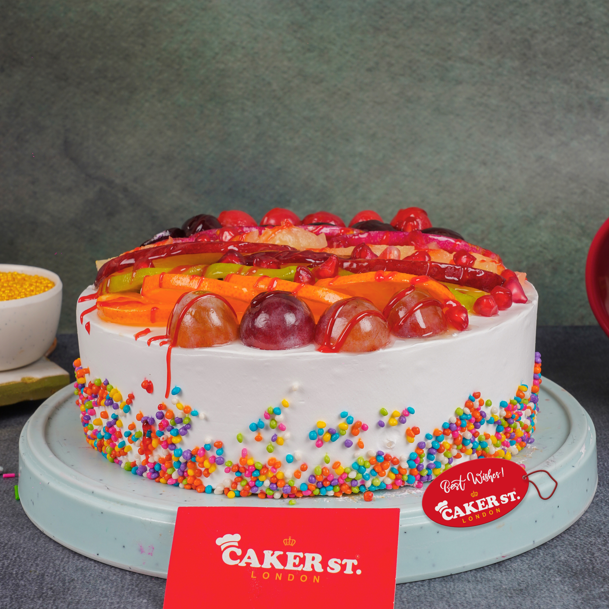 Fresh Fruits Birthday Cake