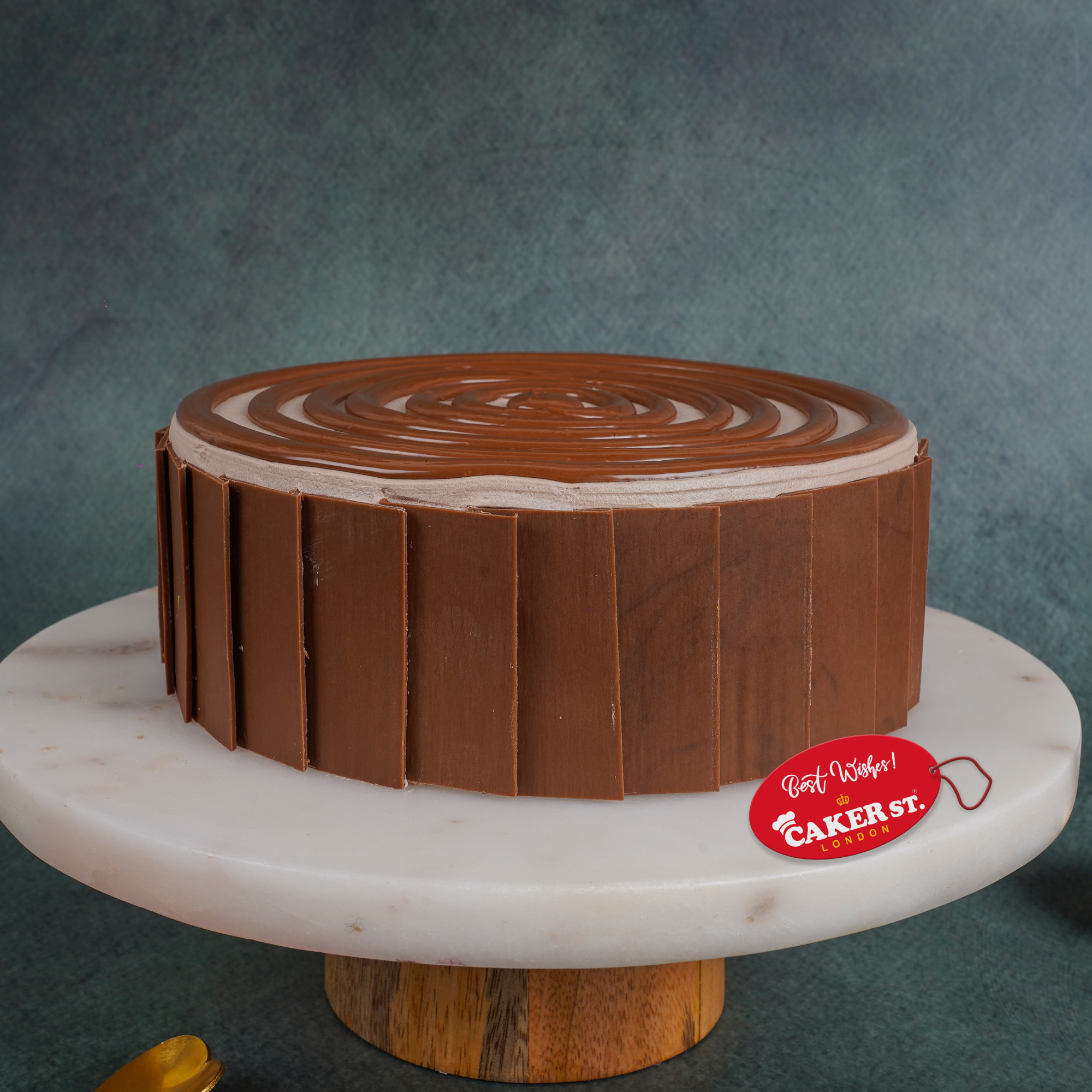 Elegant Chocolate Swirl Birthday Cake