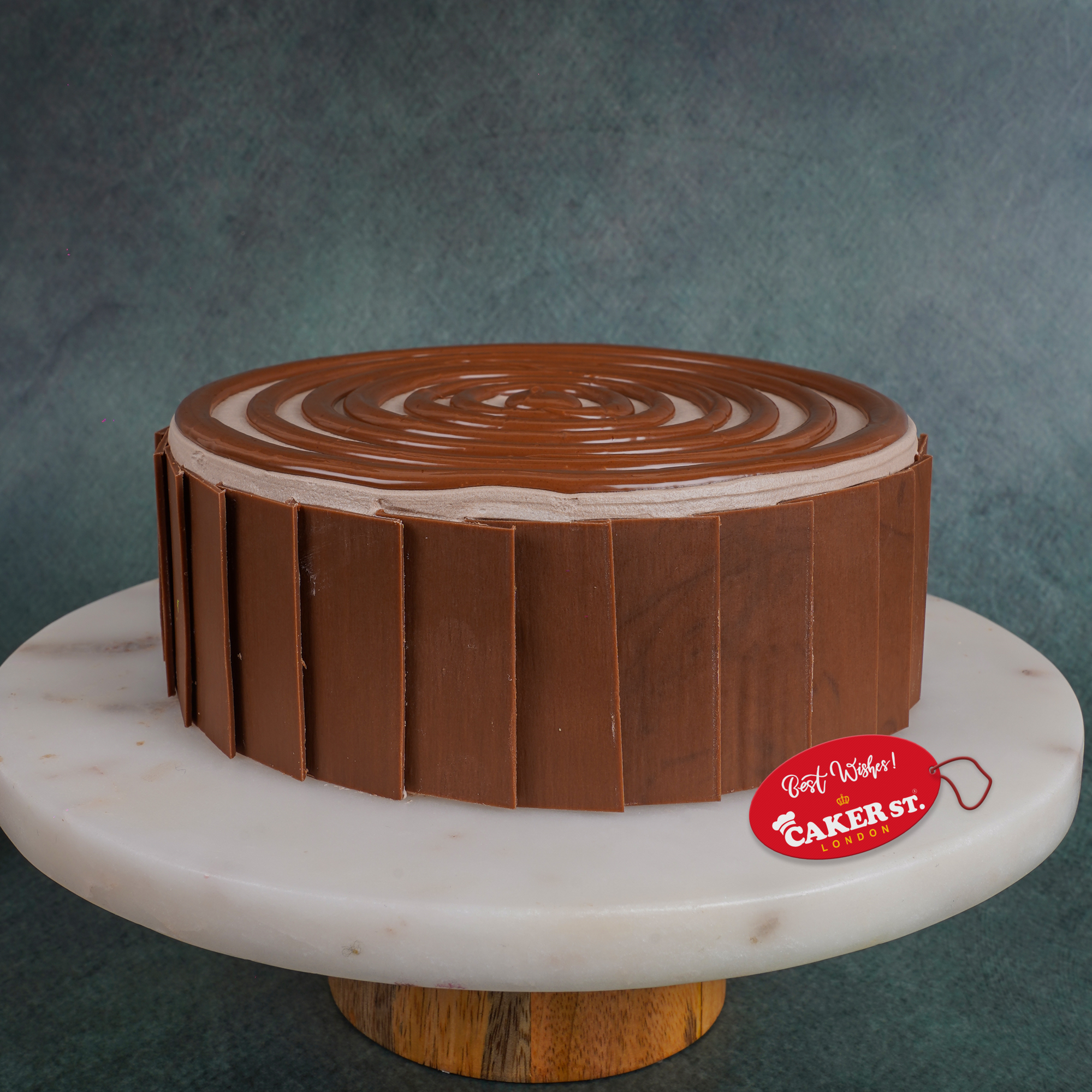 Elegant Chocolate Swirl Birthday Cake