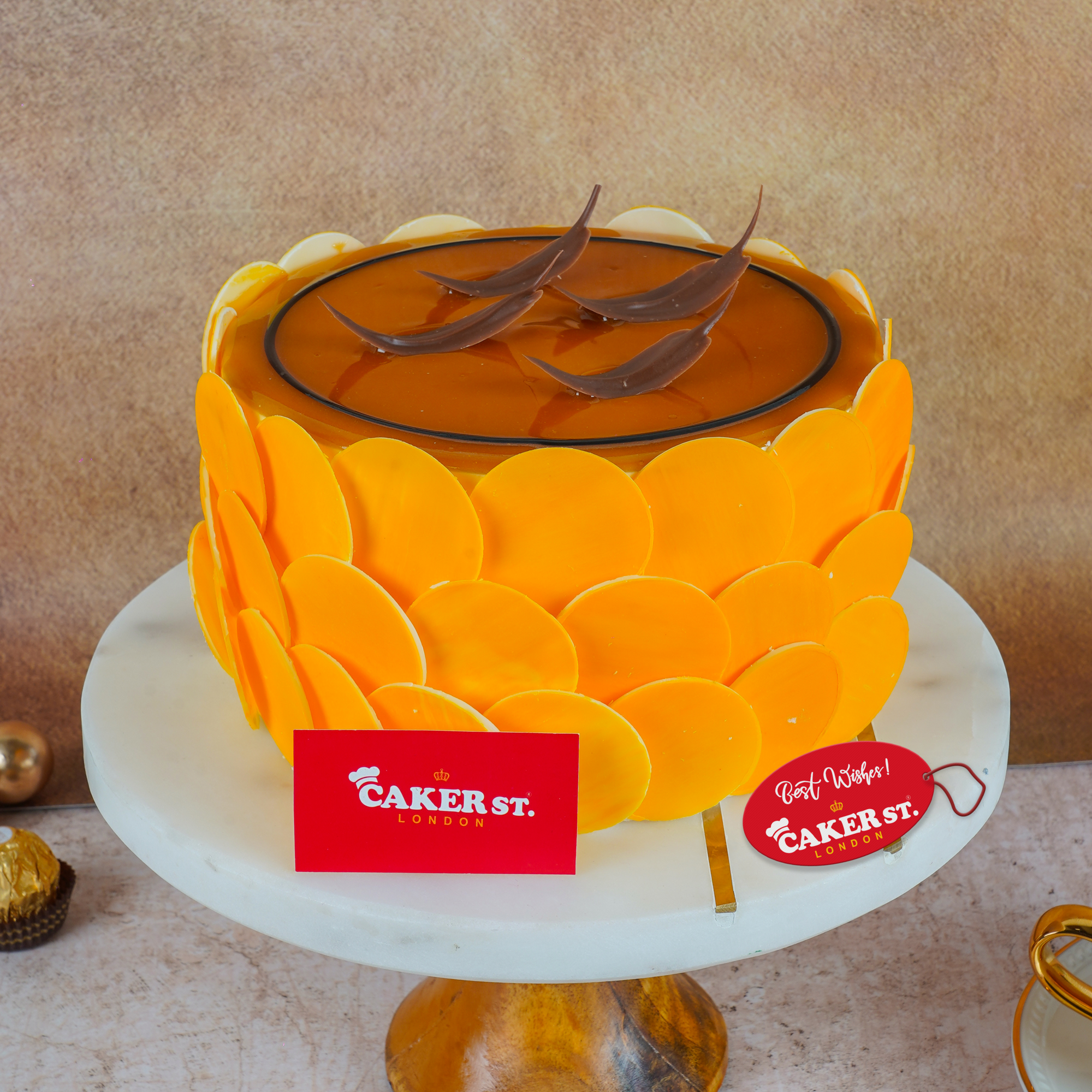 Elegant Orange Petal Birthday Cake for Her