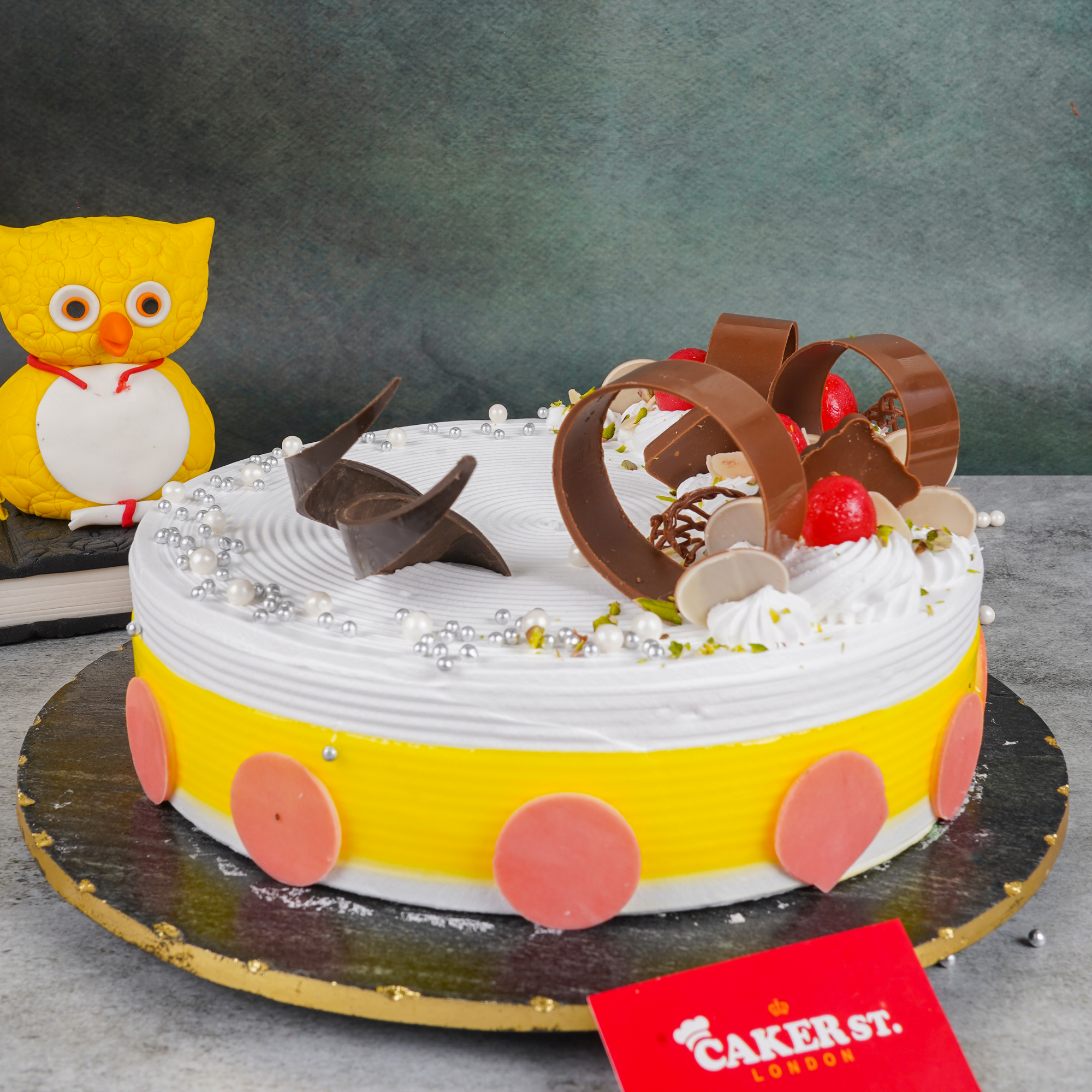 Personalised Anniversary Cake with Chocolate & Cherries