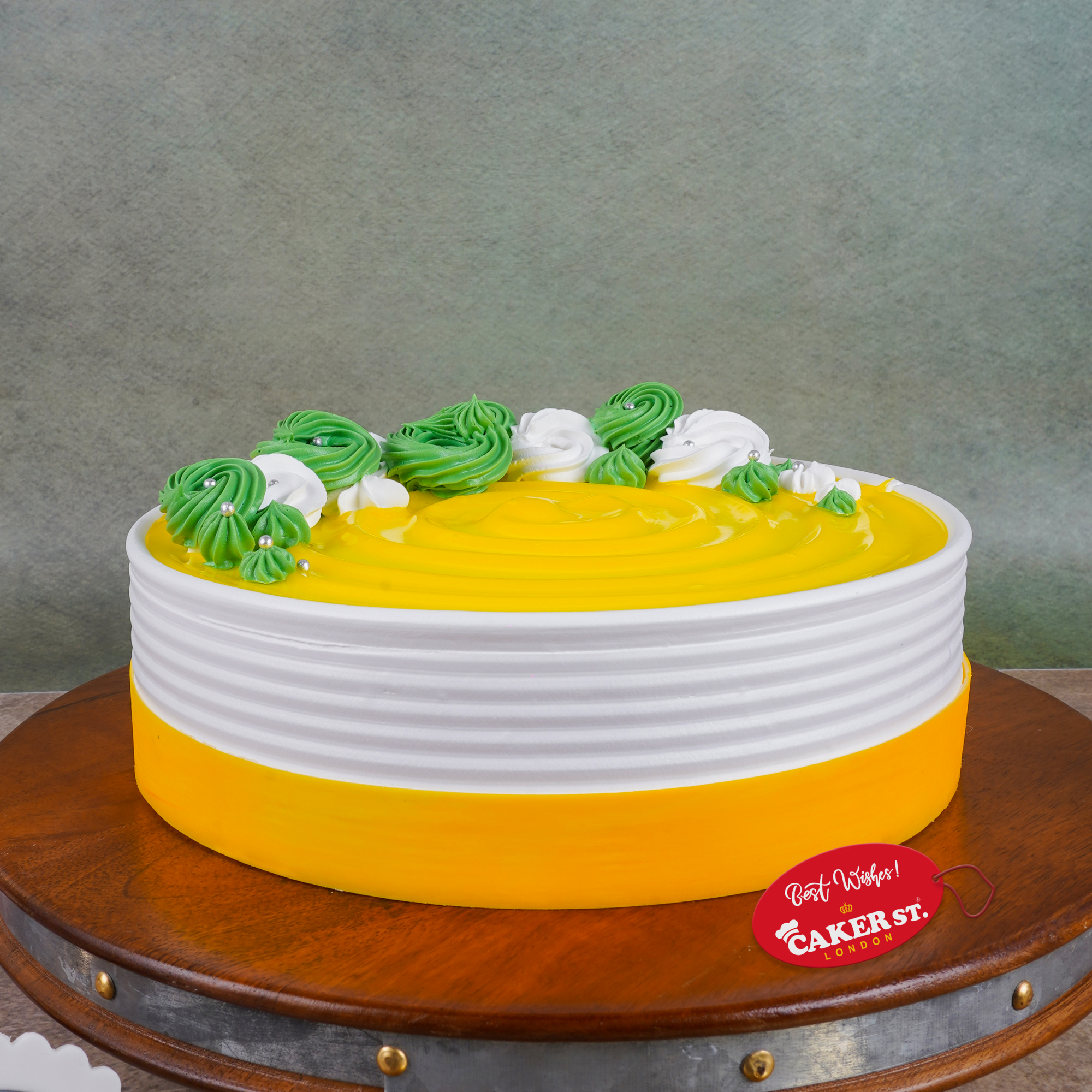 Vibrant Yellow & Green Birthday Cake