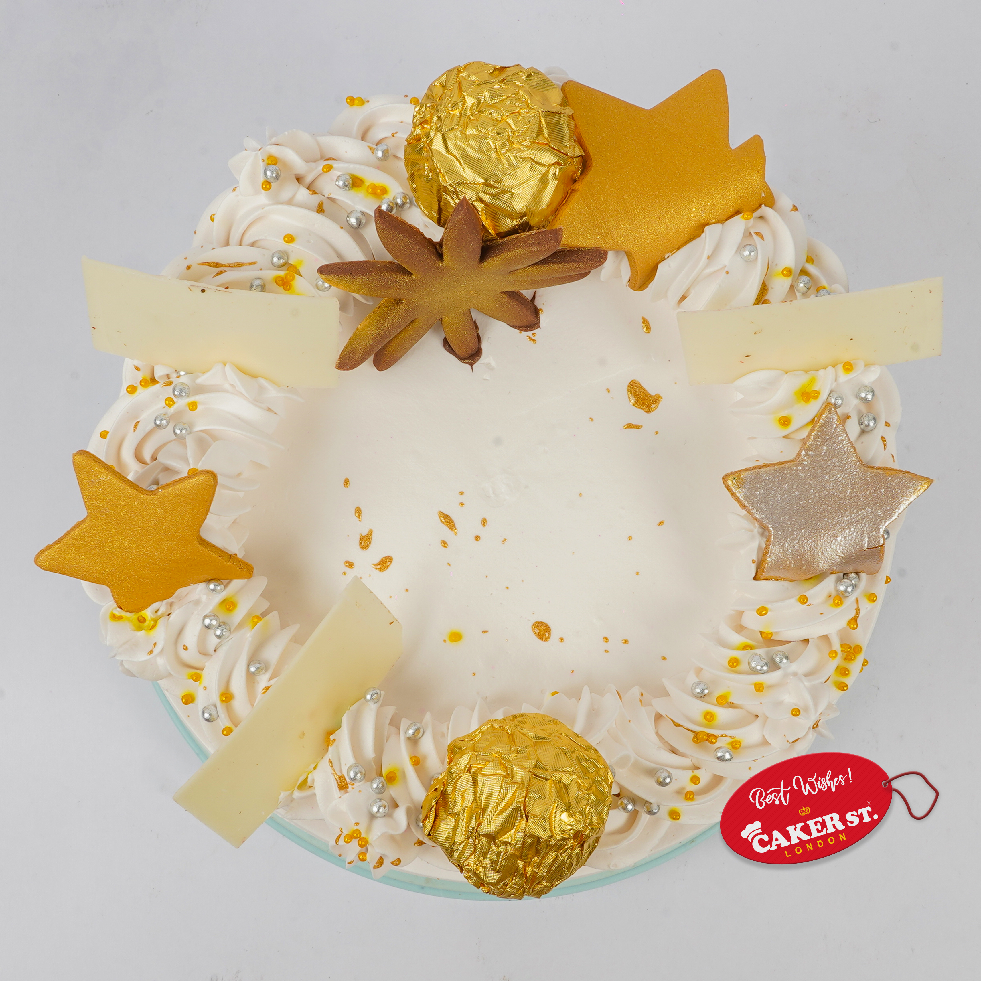 Gold Star Celebration Cake with Custom Number
