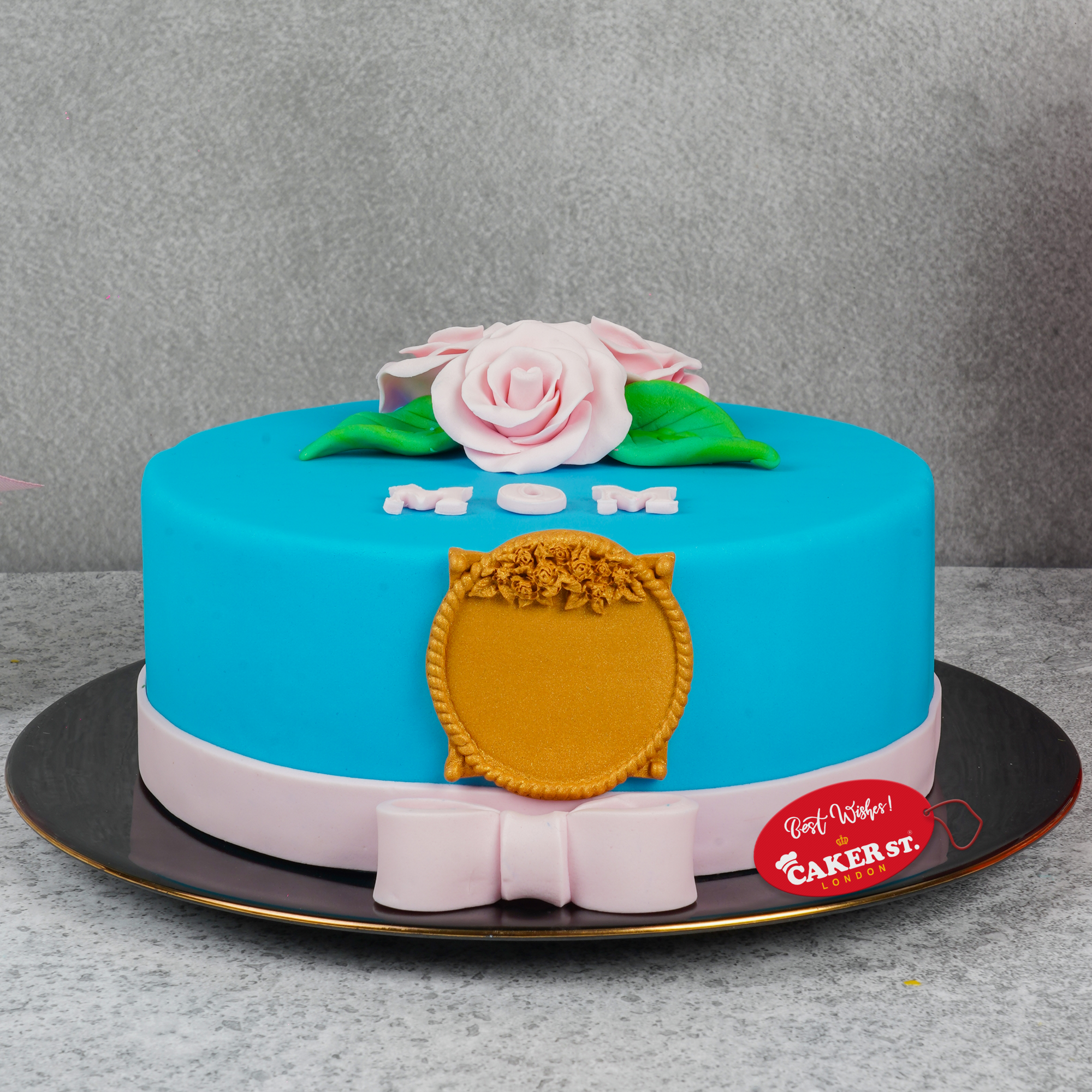 Floral Birthday Cake for Mum with Personalised Plaque