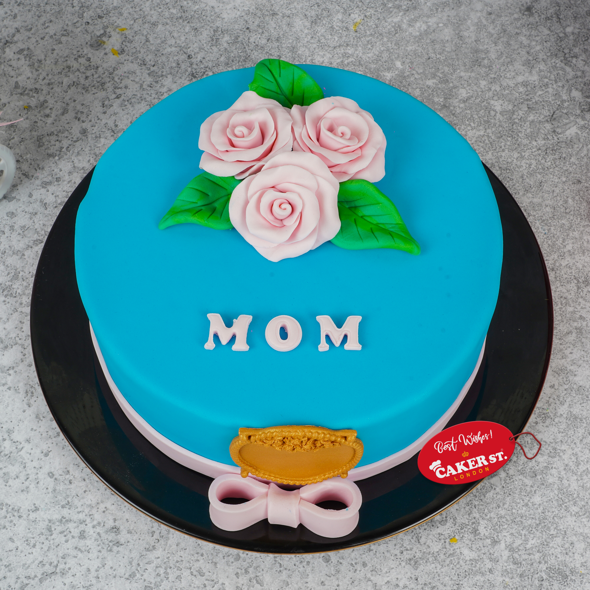 Floral Birthday Cake for Mum with Personalised Plaque