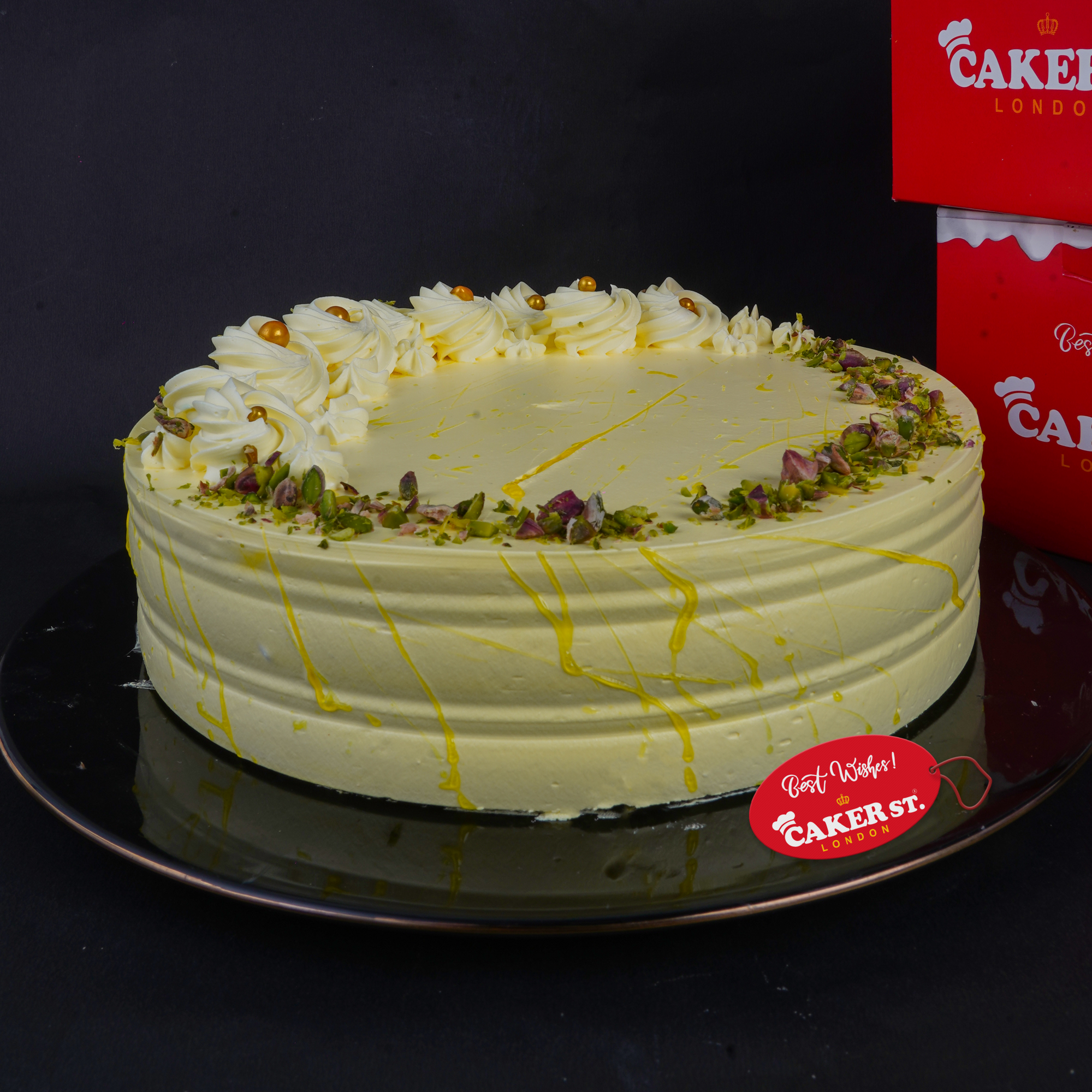 Elegant Floral Birthday Cake with Pistachio & Rose Style Accents