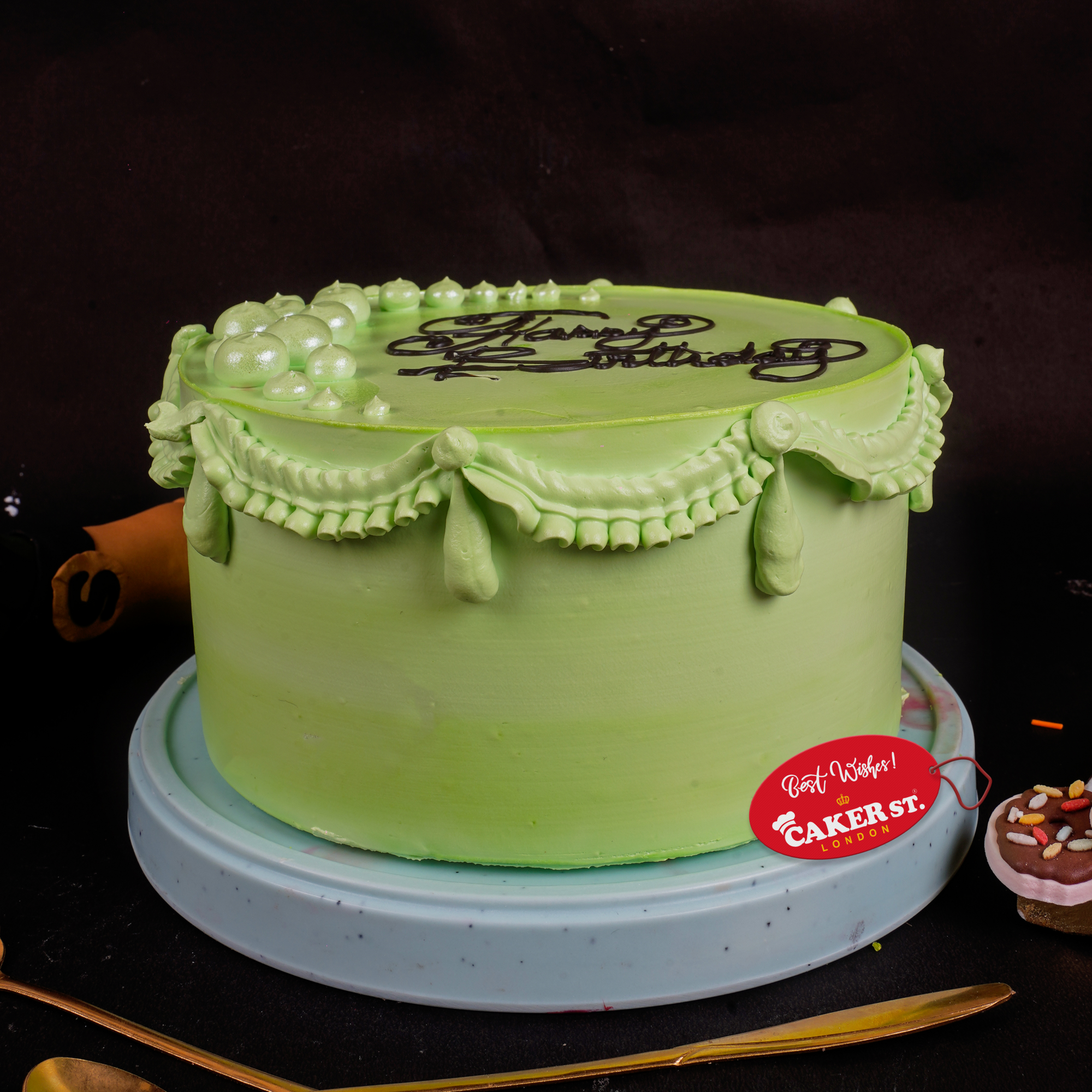 Elegant Pearl Draped Birthday Cake for Her