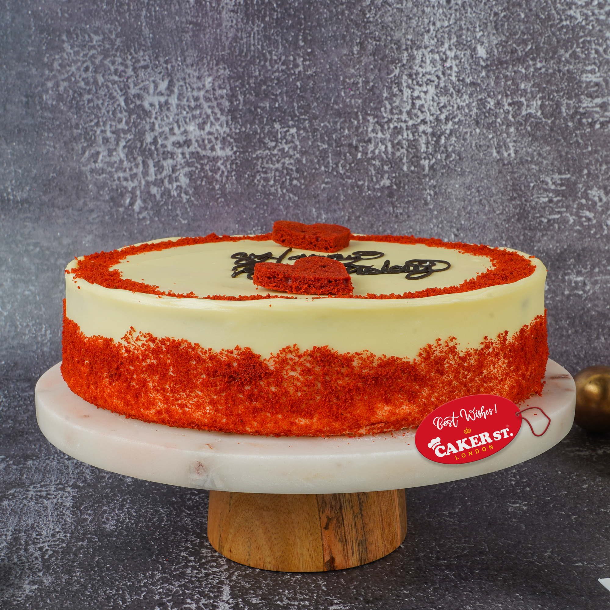 Red Velvet Style Heart Birthday Cake
