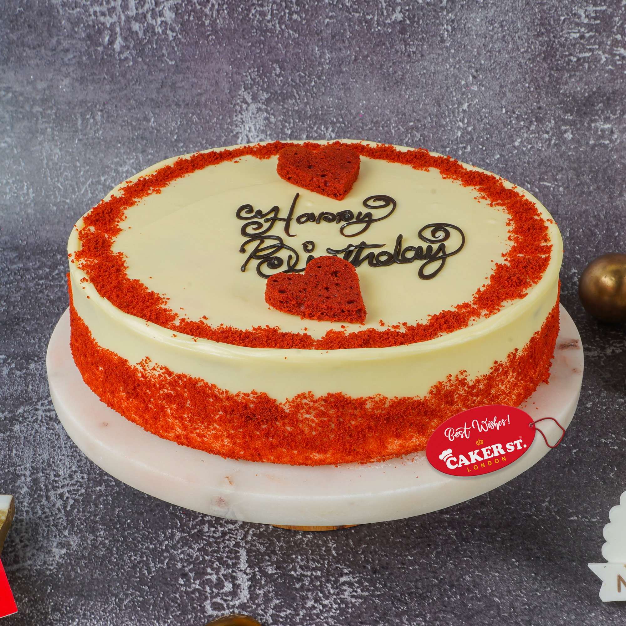 Red Velvet Style Heart Birthday Cake
