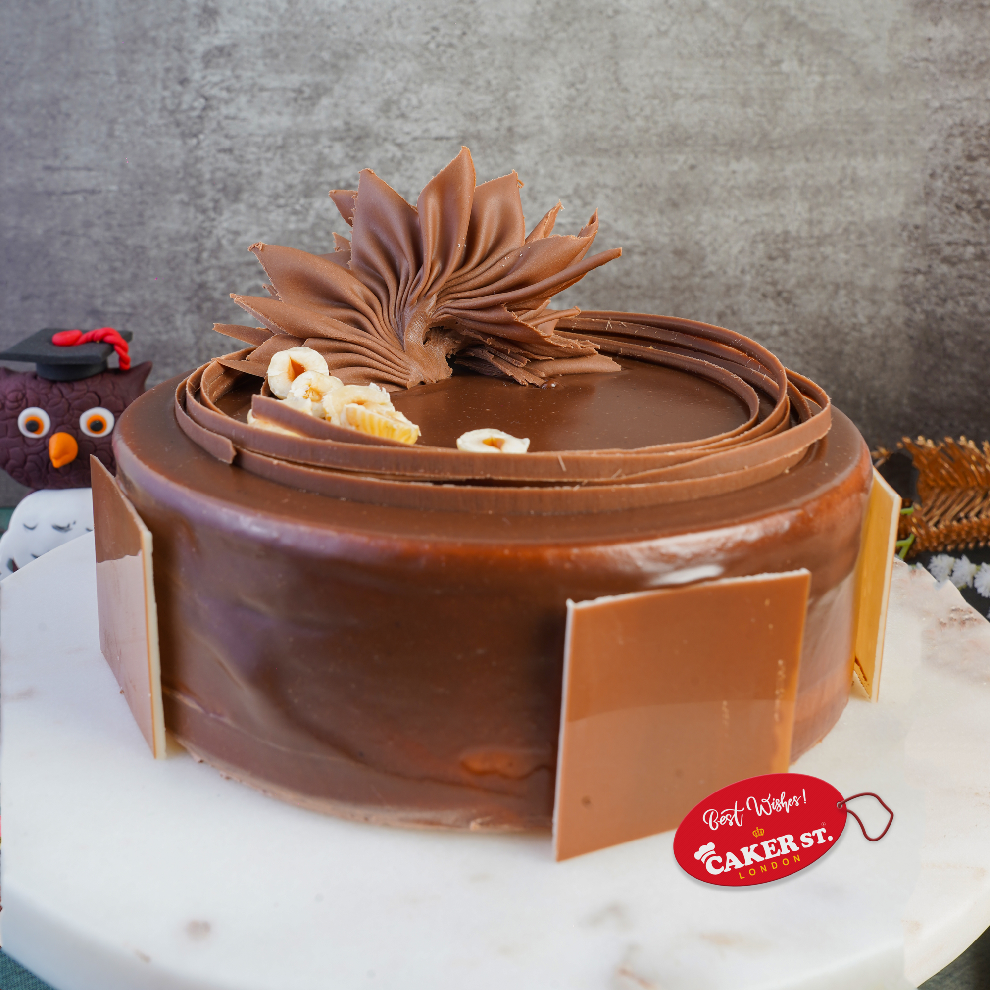 Elegant Chocolate Hazelnut Birthday Cake