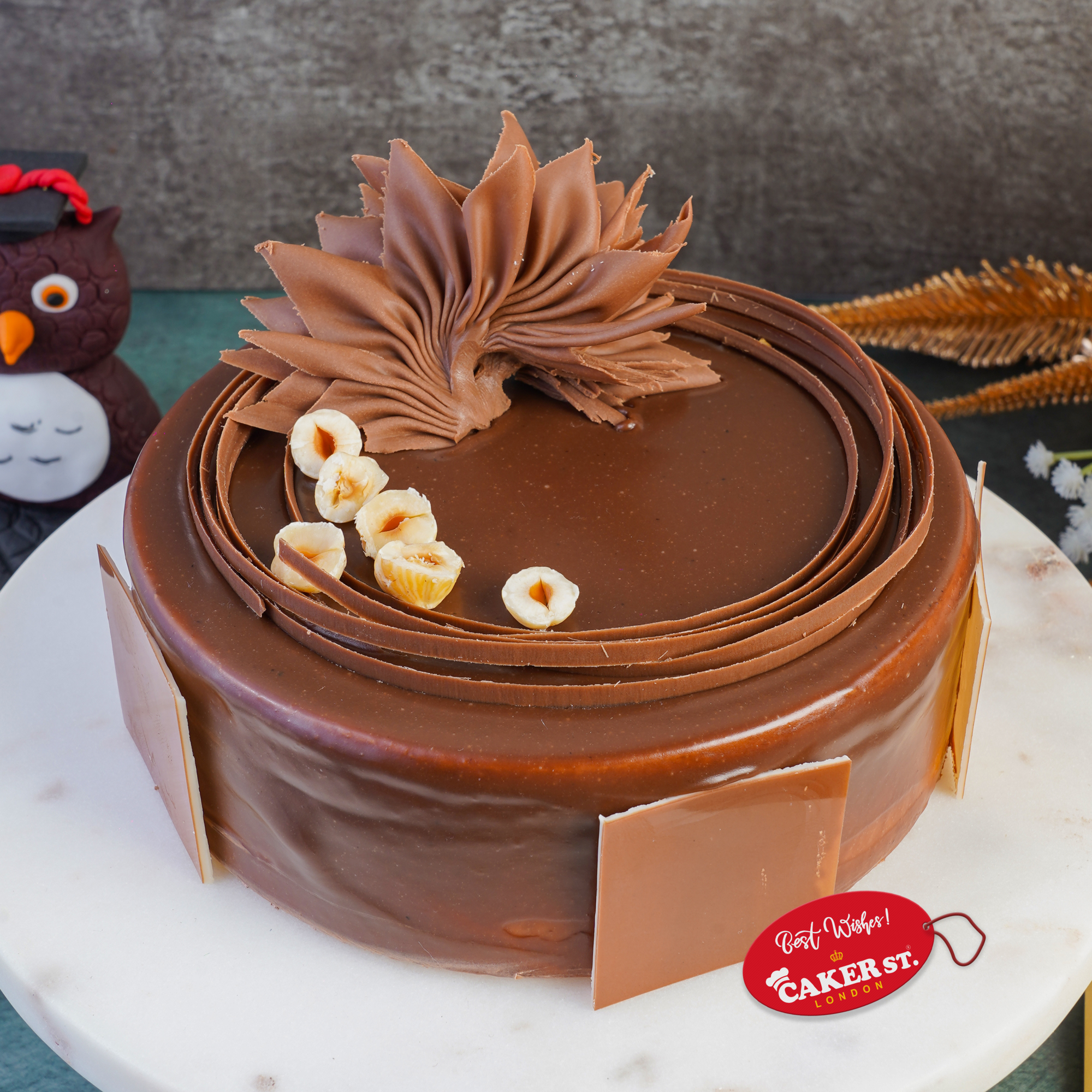 Elegant Chocolate Hazelnut Birthday Cake