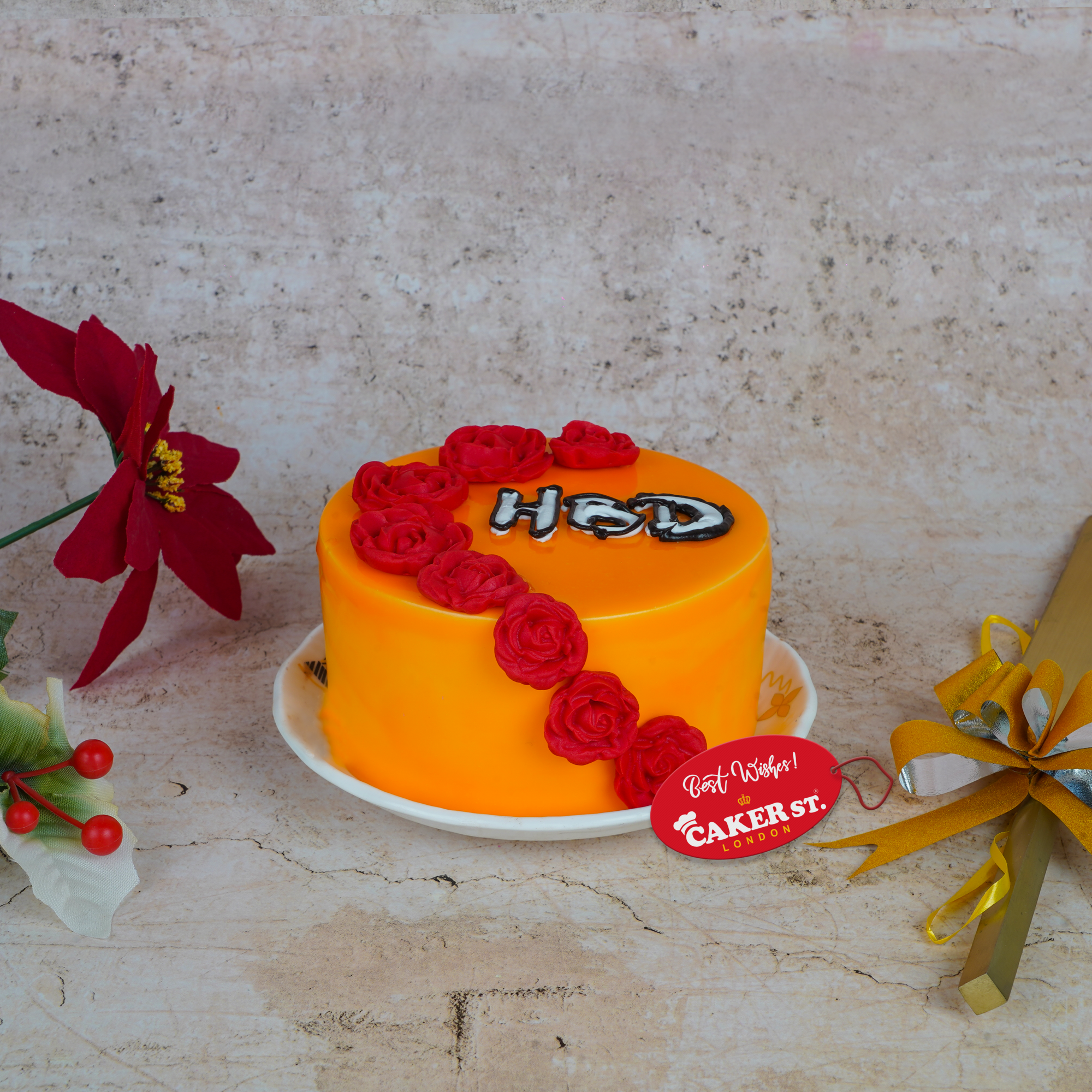 Elegant Floral Birthday Cake for Her