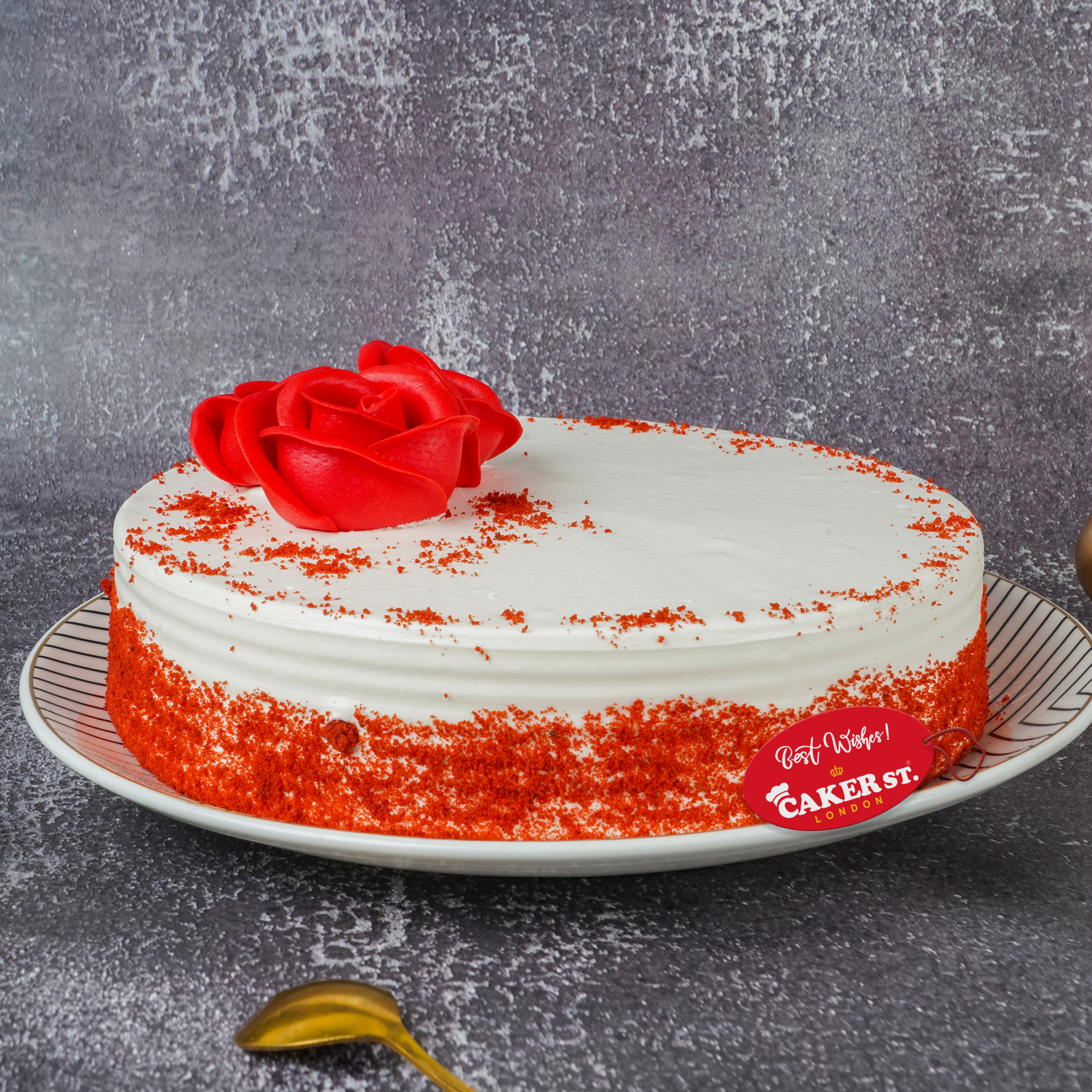 Elegant Red Rose Birthday Cake