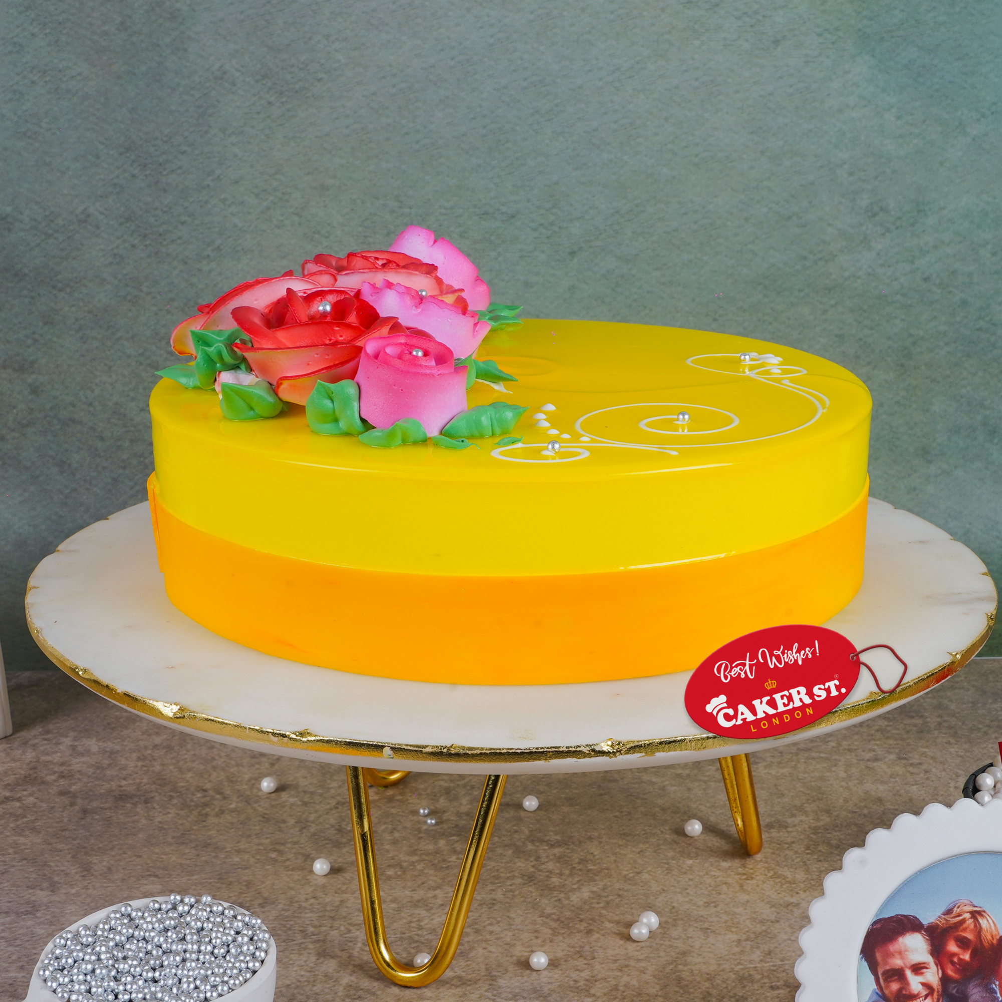 Sunshine Floral Birthday Cake for Her