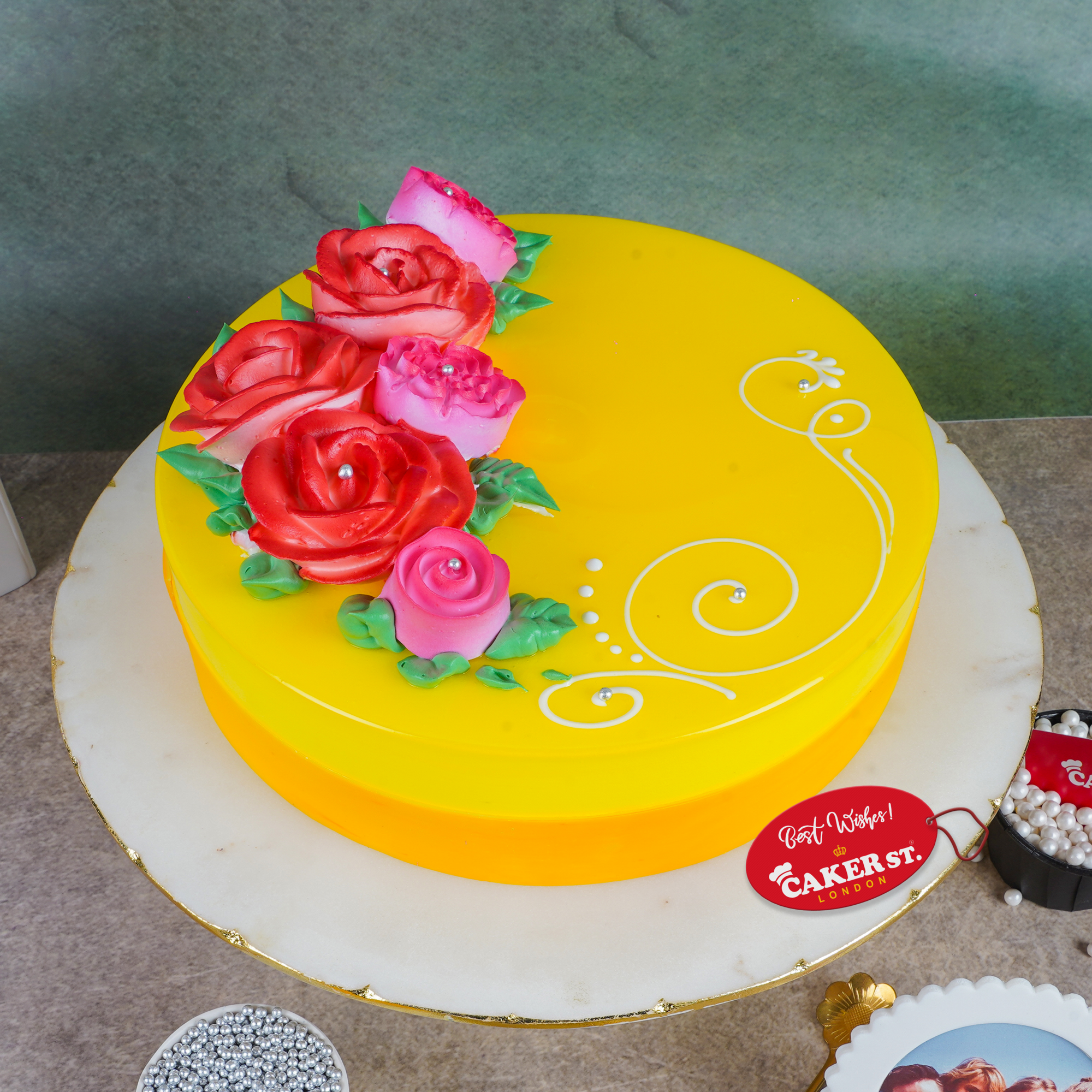 Sunshine Floral Birthday Cake for Her