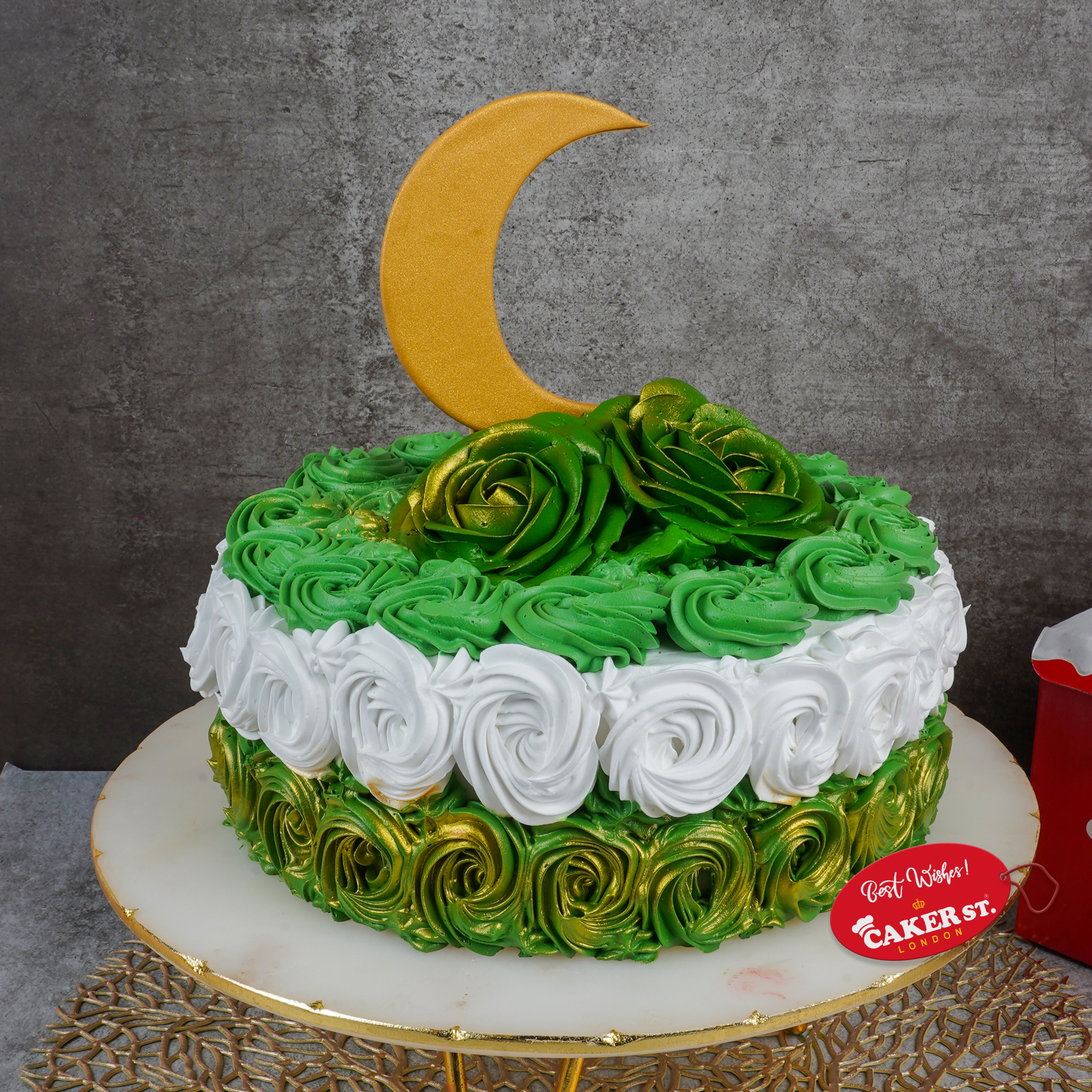 Eid Mubarak Crescent Moon Celebration Cake