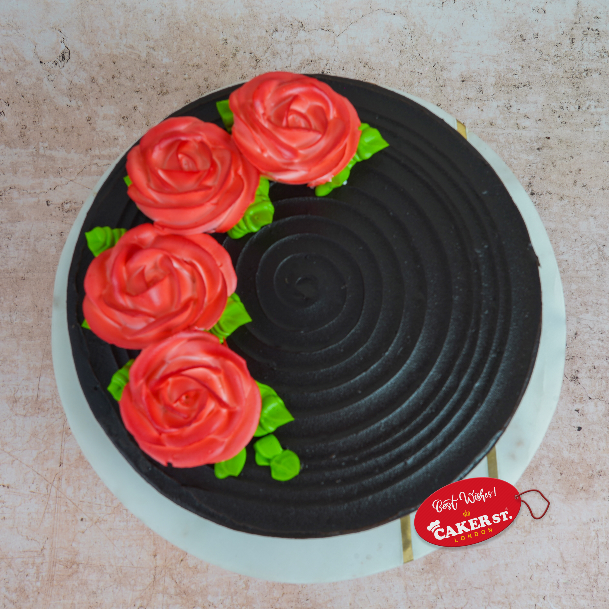 Chocolate Floral Rose Birthday Cake