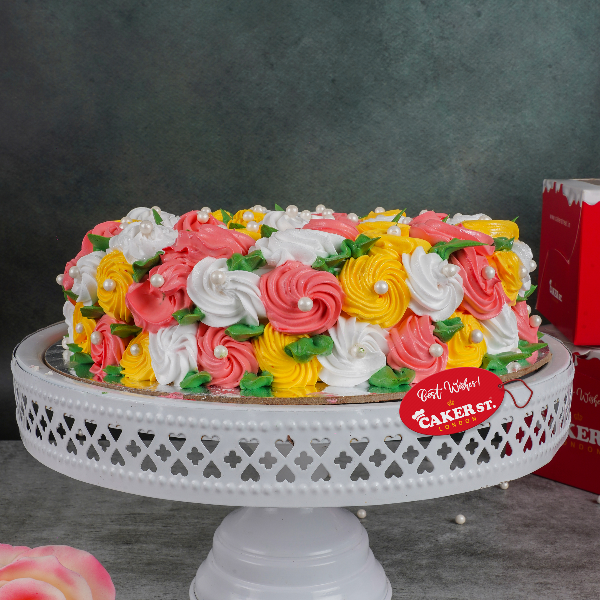 Floral Rosette Birthday Cake for Her