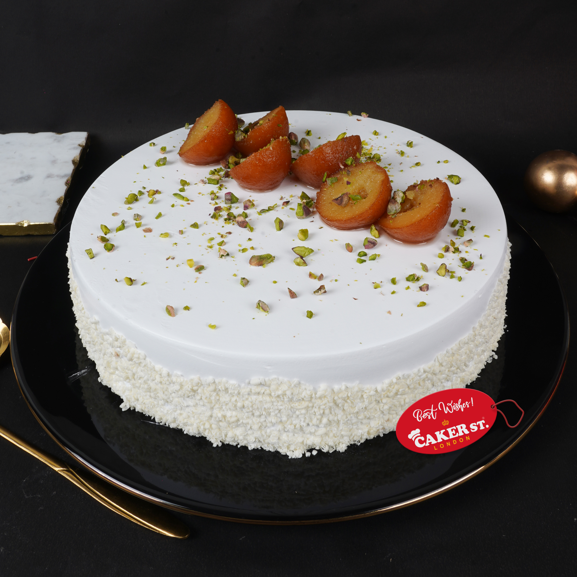 Indian Design Gulab Jamun Celebration Cake