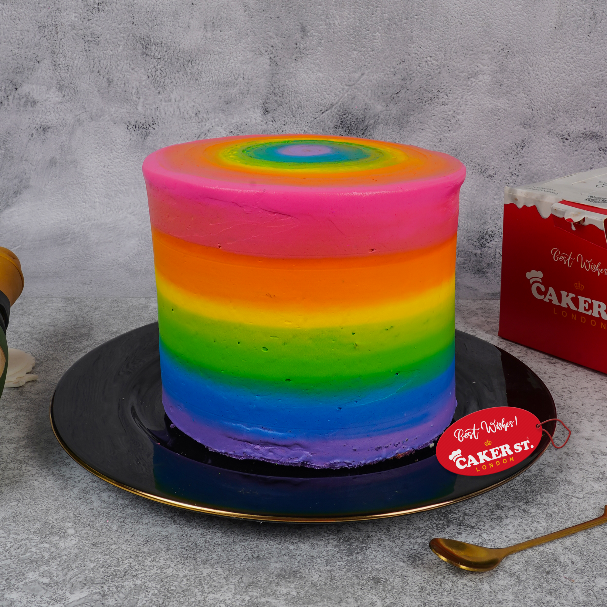 Rainbow Swirl Birthday Cake