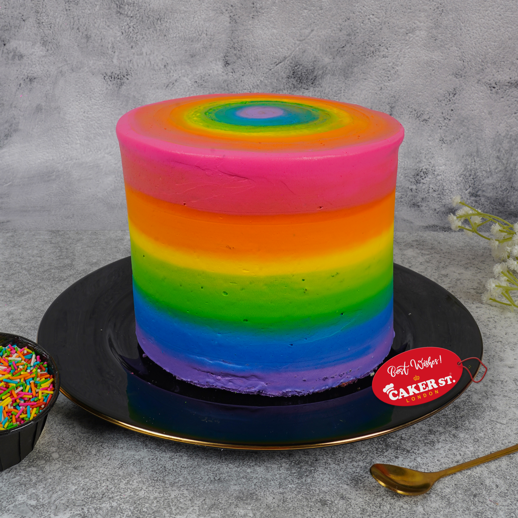 Rainbow Swirl Birthday Cake
