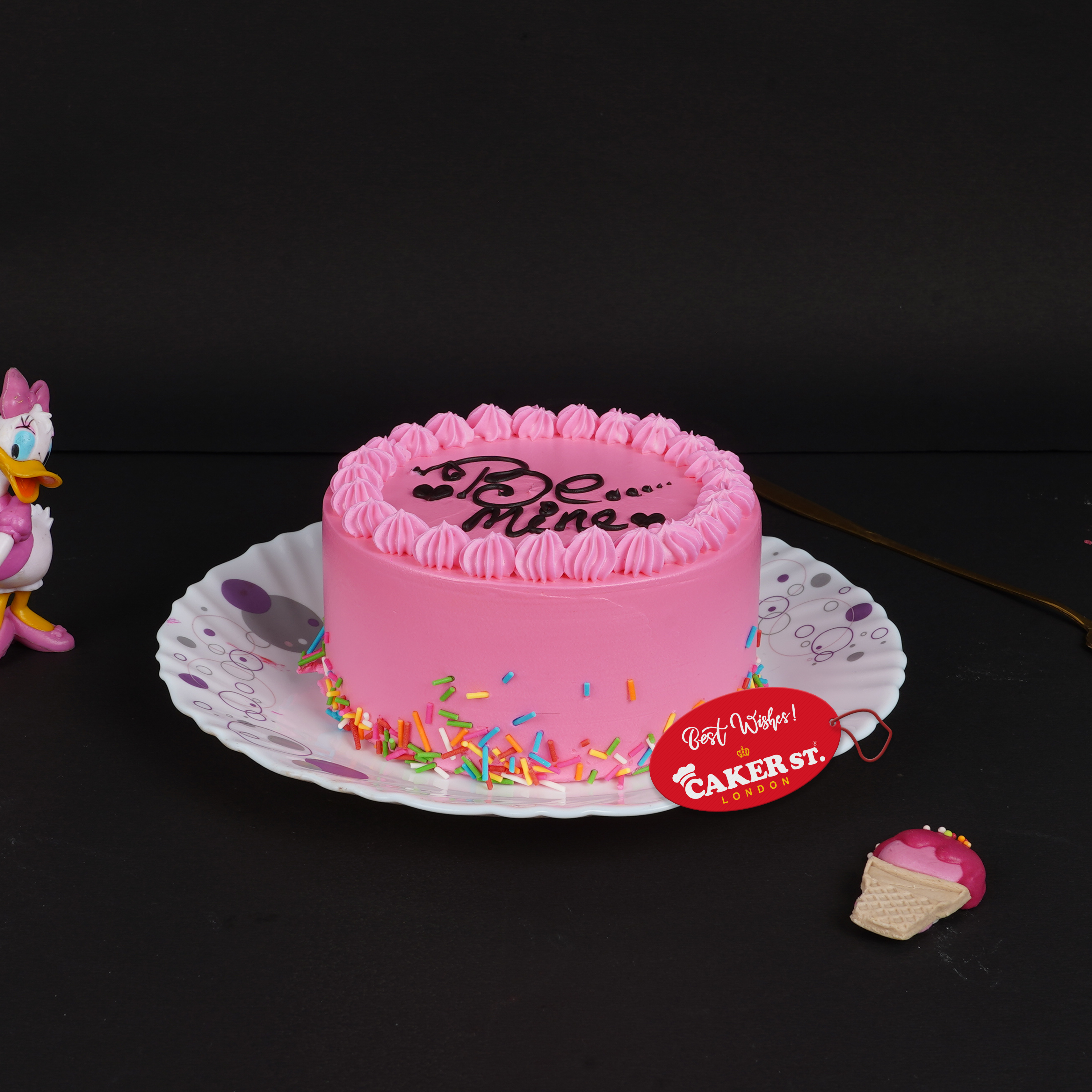 Romantic Pink 'Be Mine' Birthday Cake